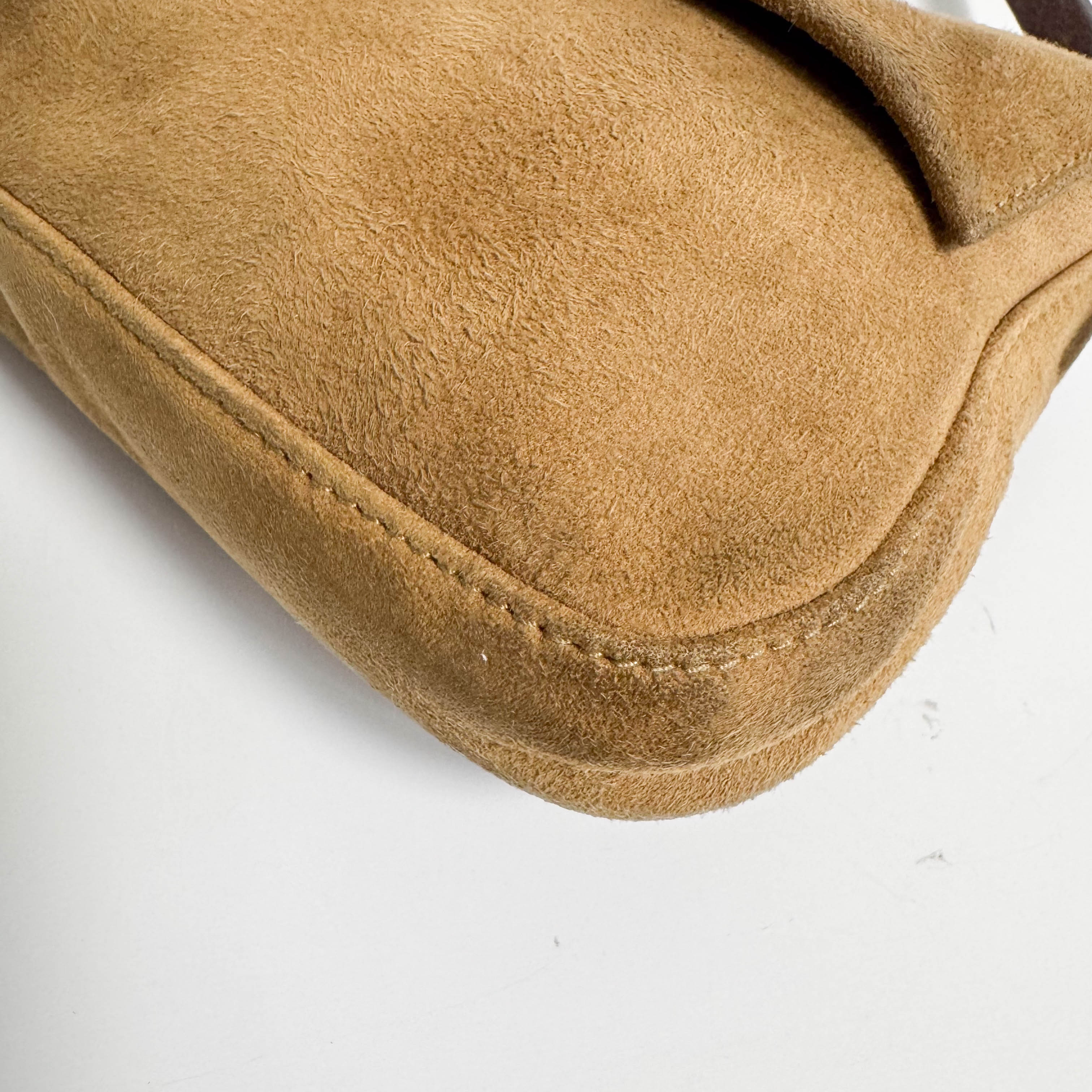 Baguette Suede Brown Shoulder Bag