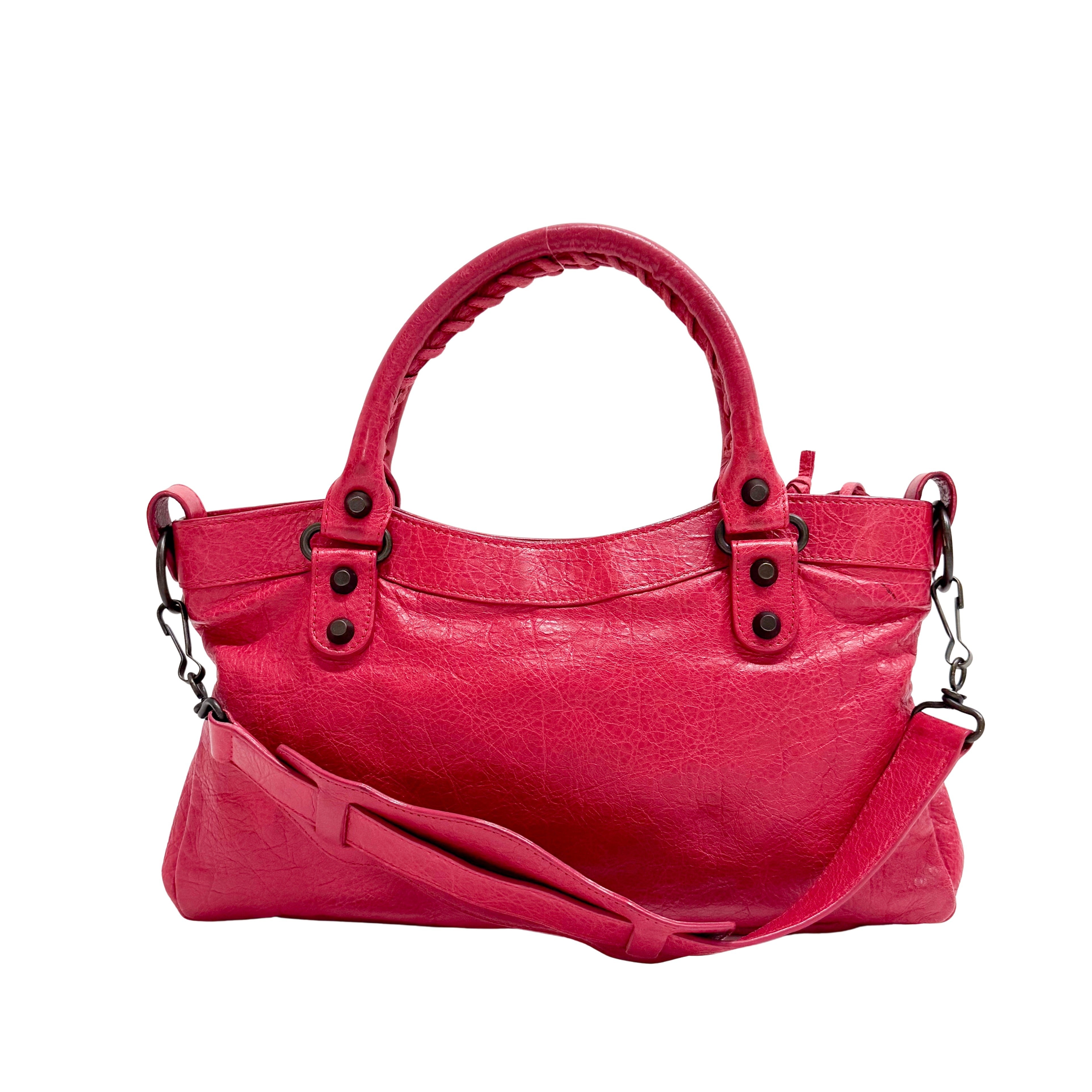 Mini City Pink Leather Two Way Bag