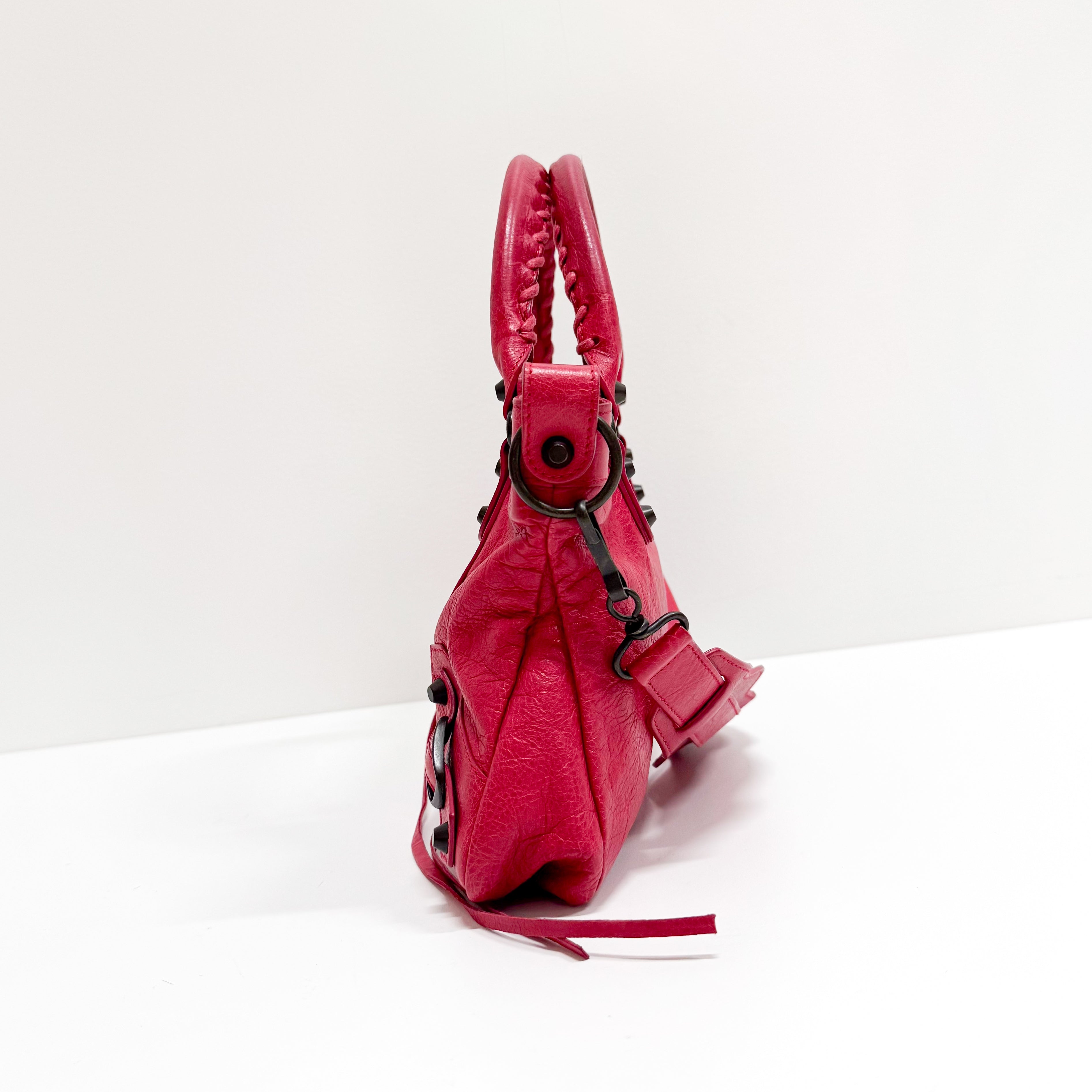 Mini City Pink Leather Two Way Bag