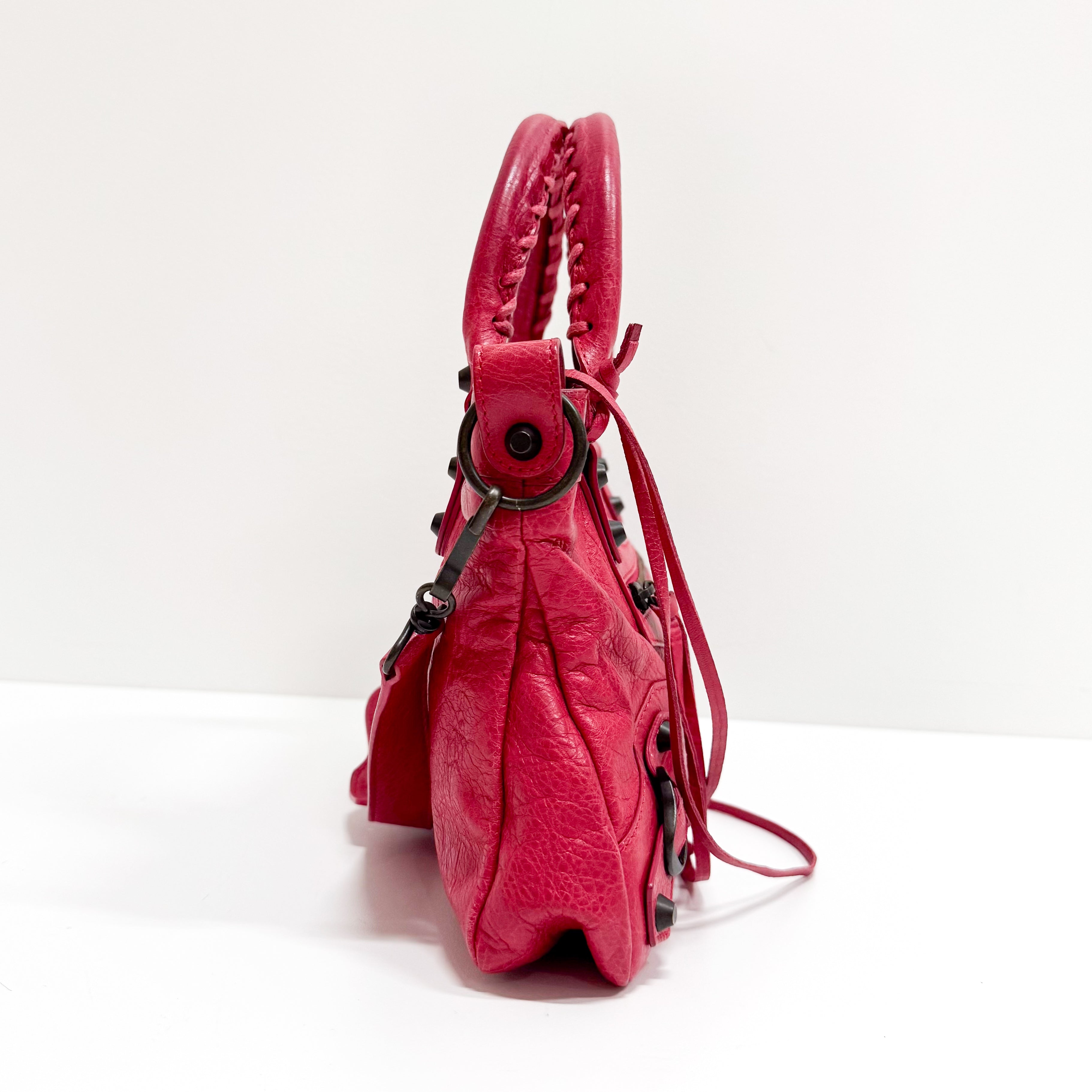 Mini City Pink Leather Two Way Bag