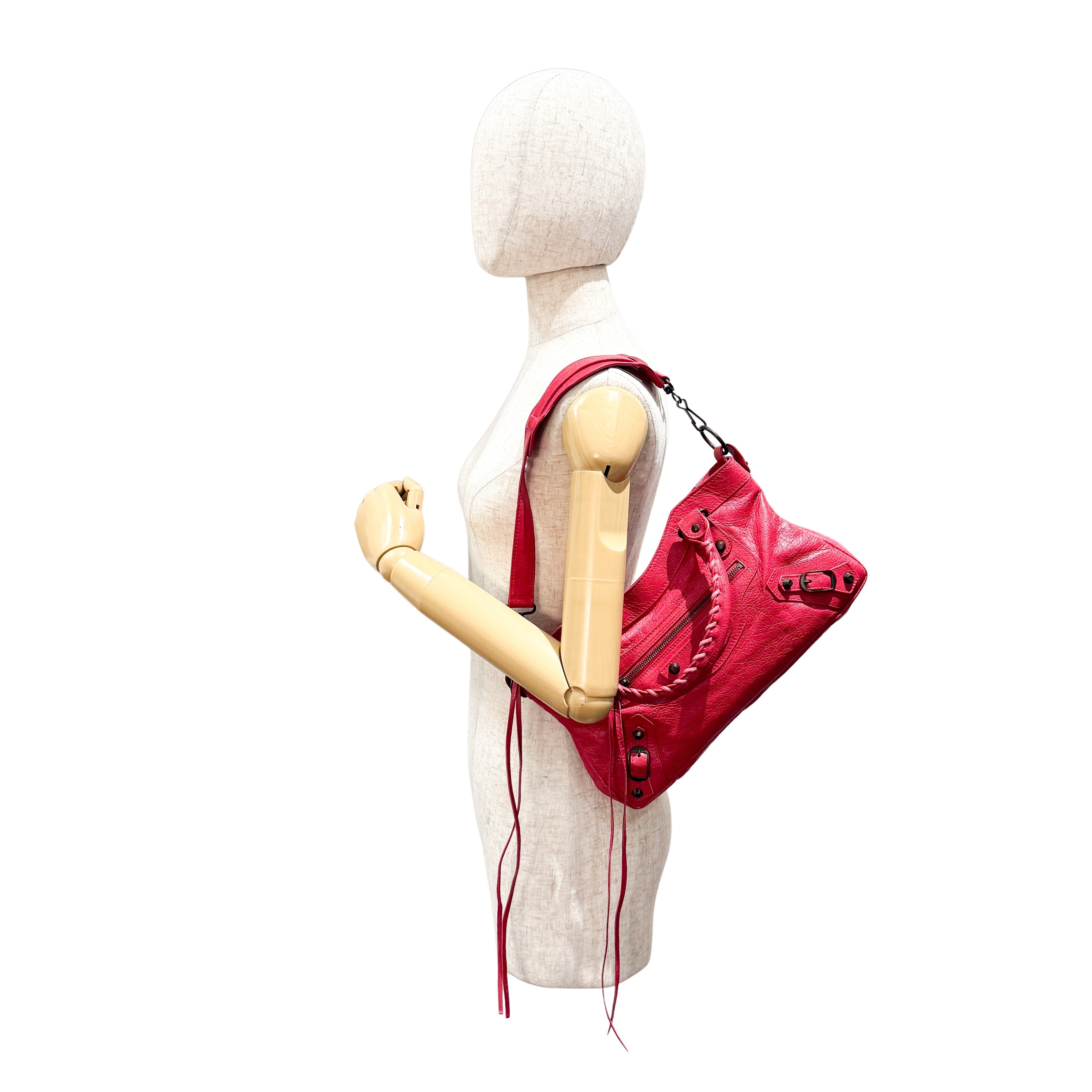 Mini City Pink Leather Two Way Bag