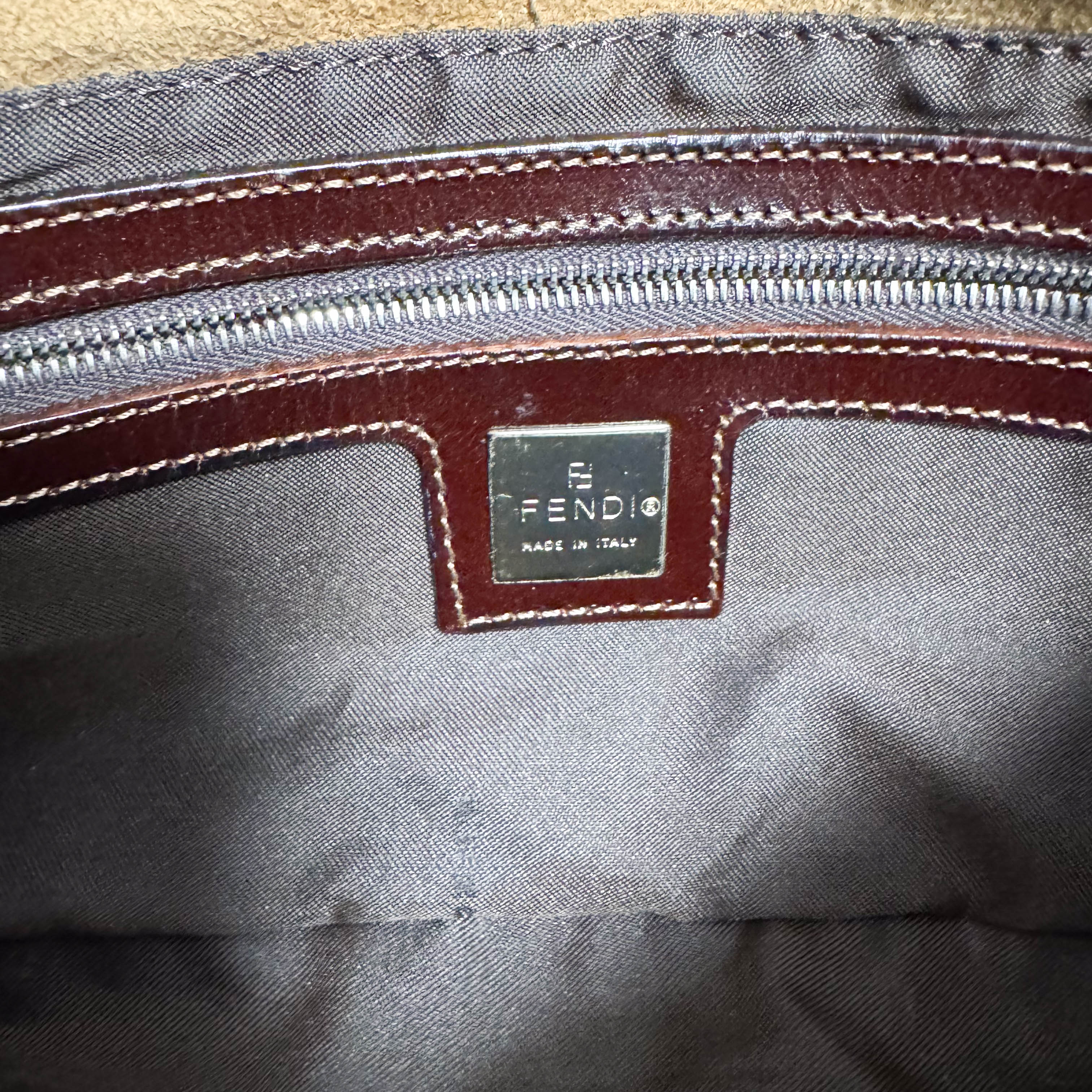 Baguette Suede Brown Shoulder Bag