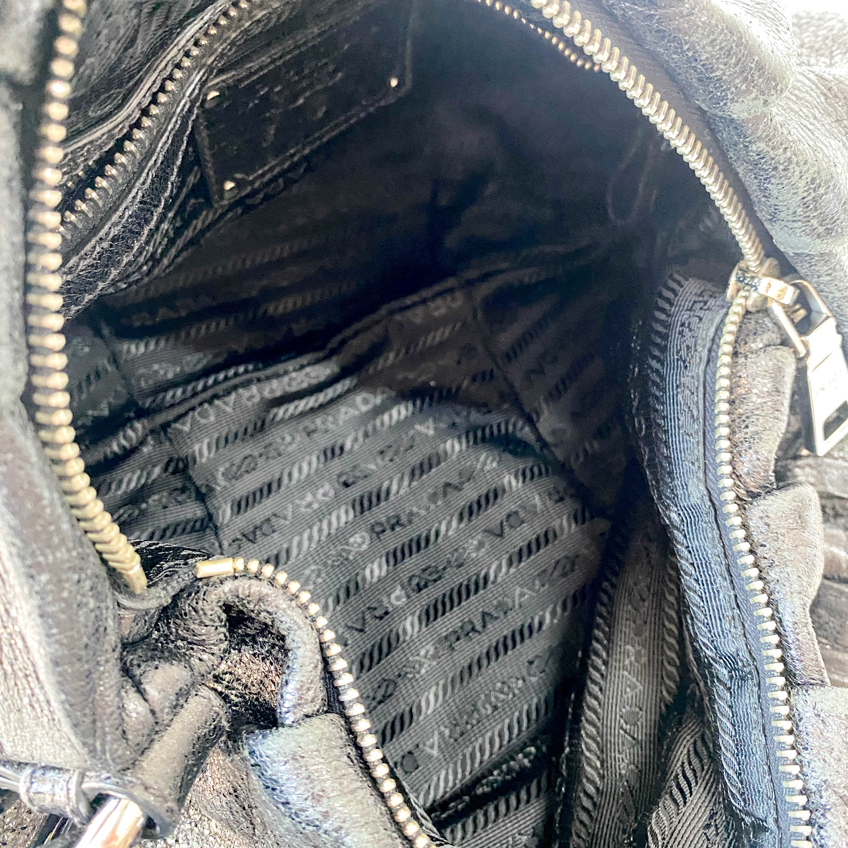 Sparkly Black Leather Shoulder Bag