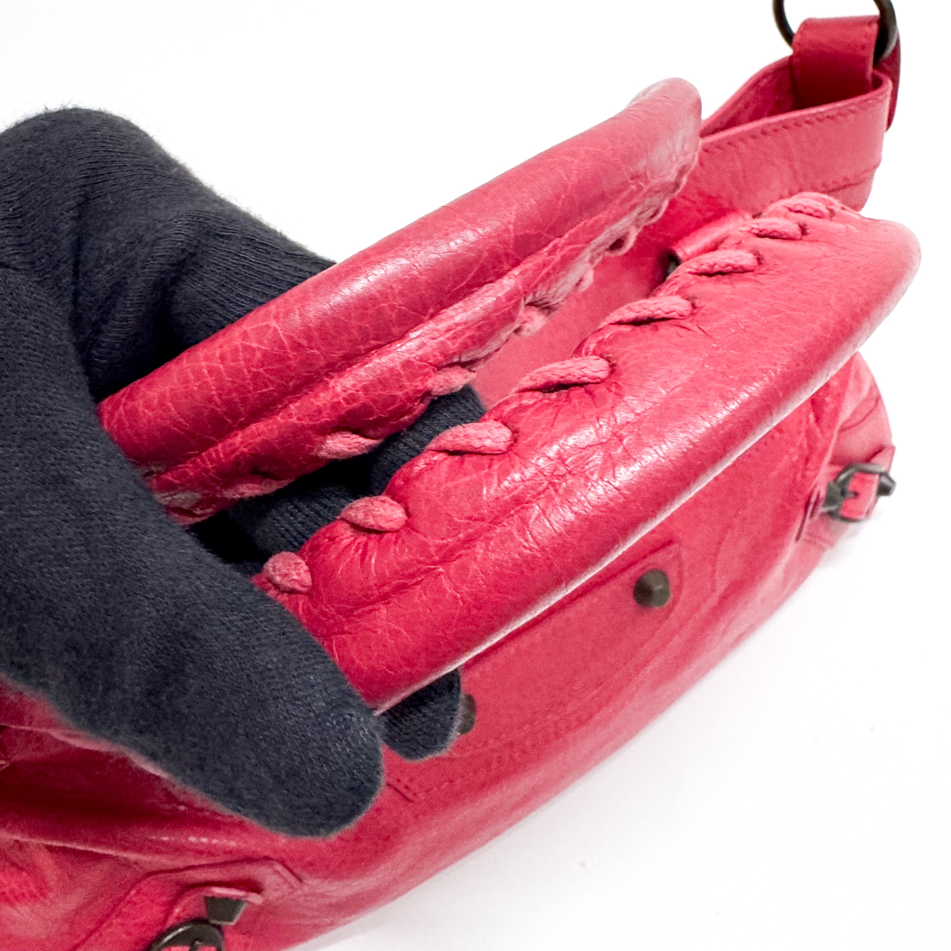 Mini City Pink Leather Two Way Bag