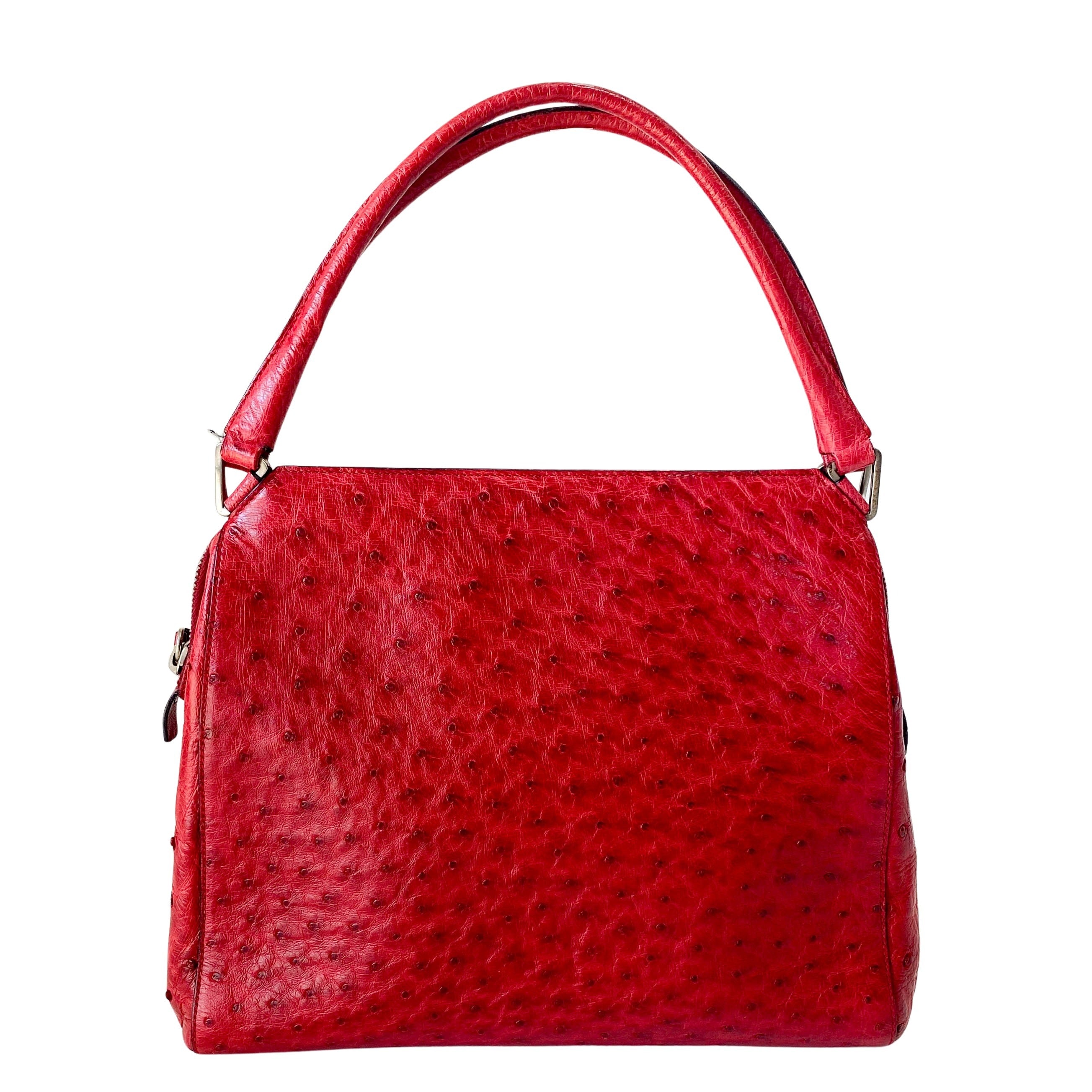 Red Leather Shoulder Bag