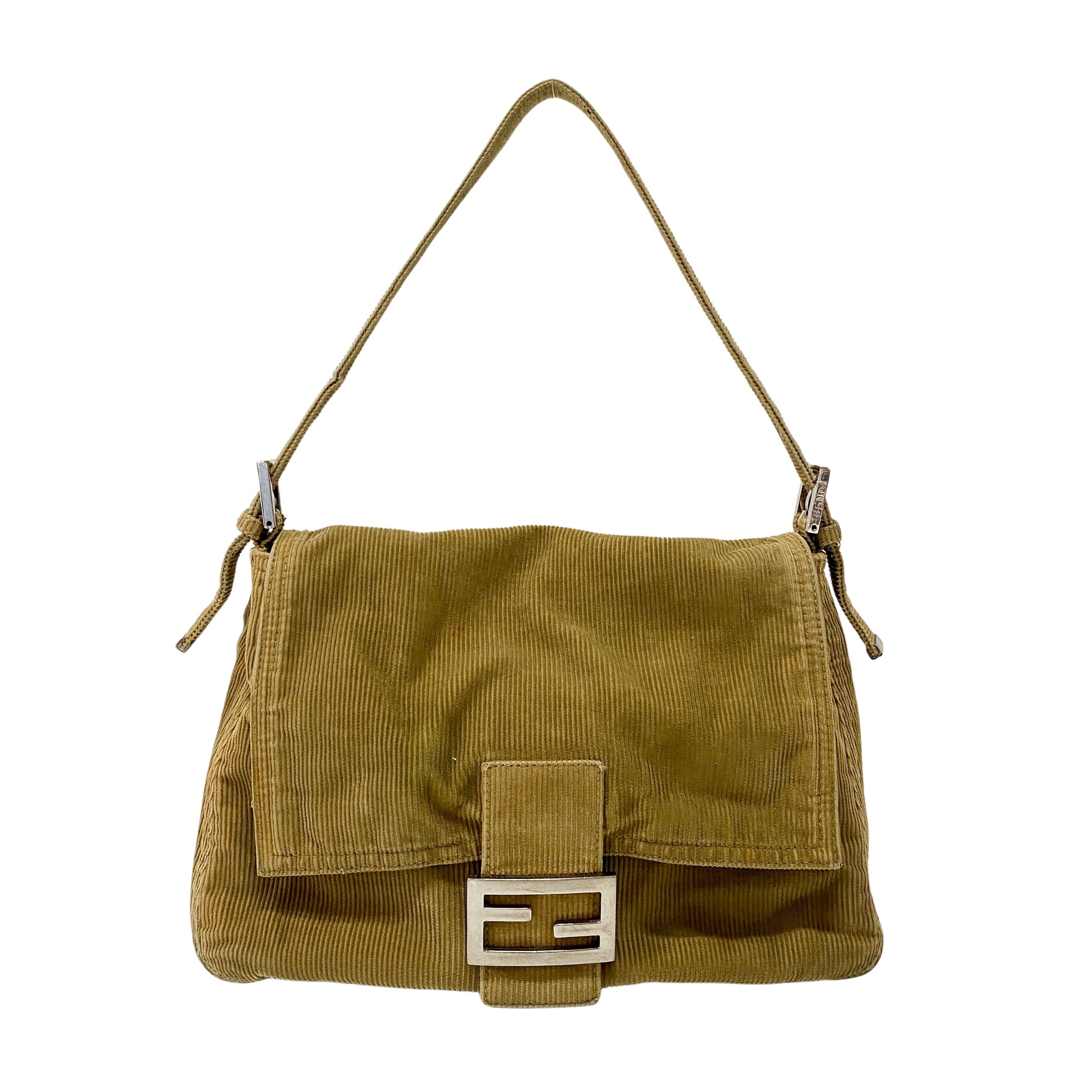 Mamma Baguette Brown Corduroy Shoulder Bag