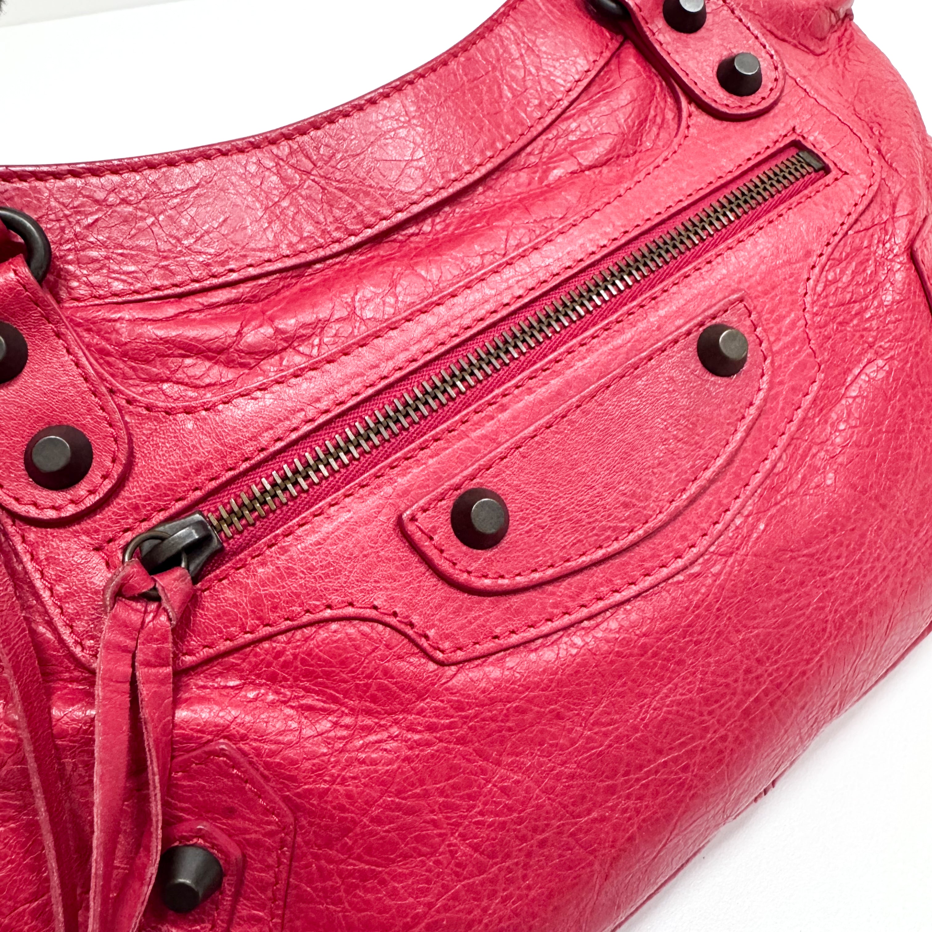 Mini City Pink Leather Two Way Bag