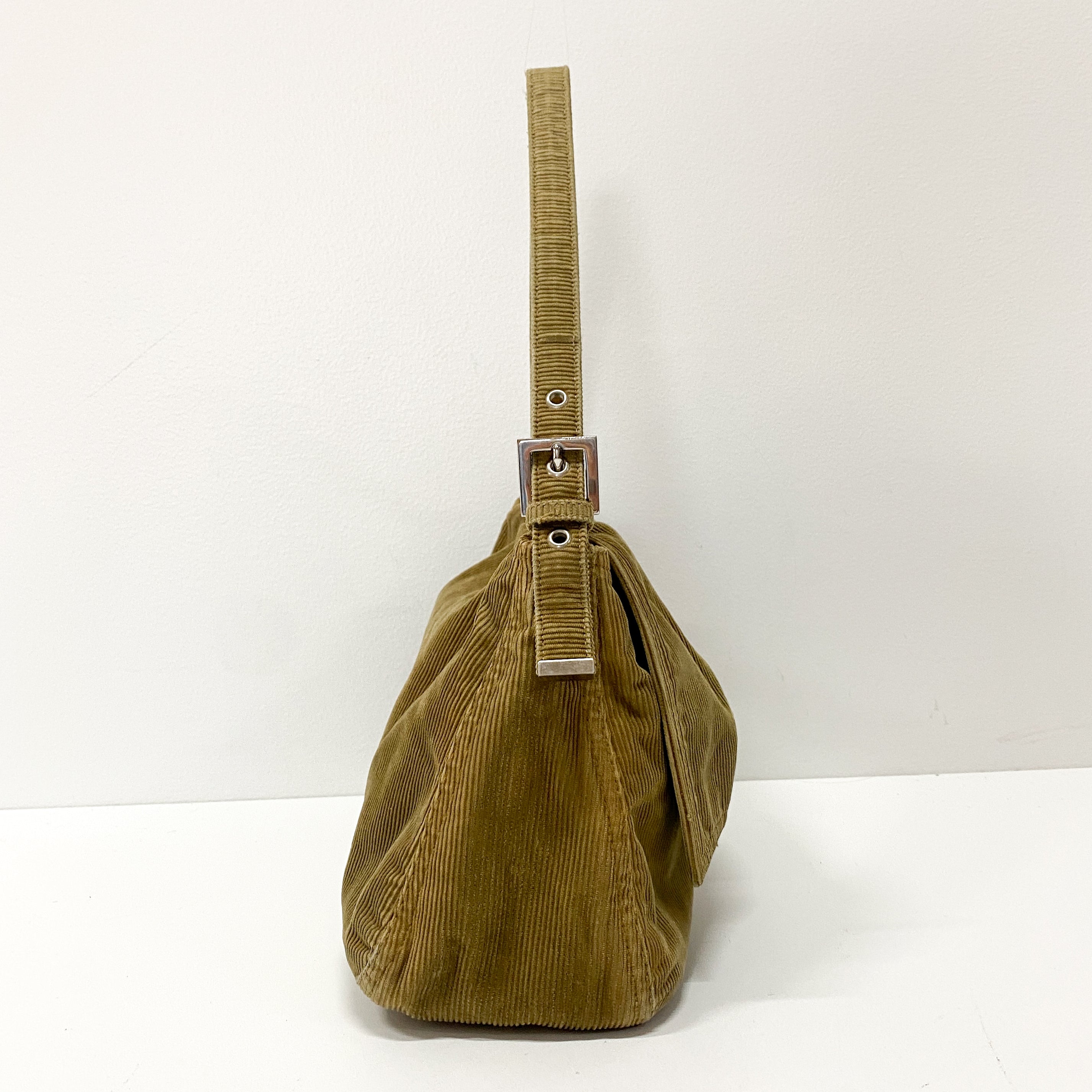 Mamma Baguette Brown Corduroy Shoulder Bag