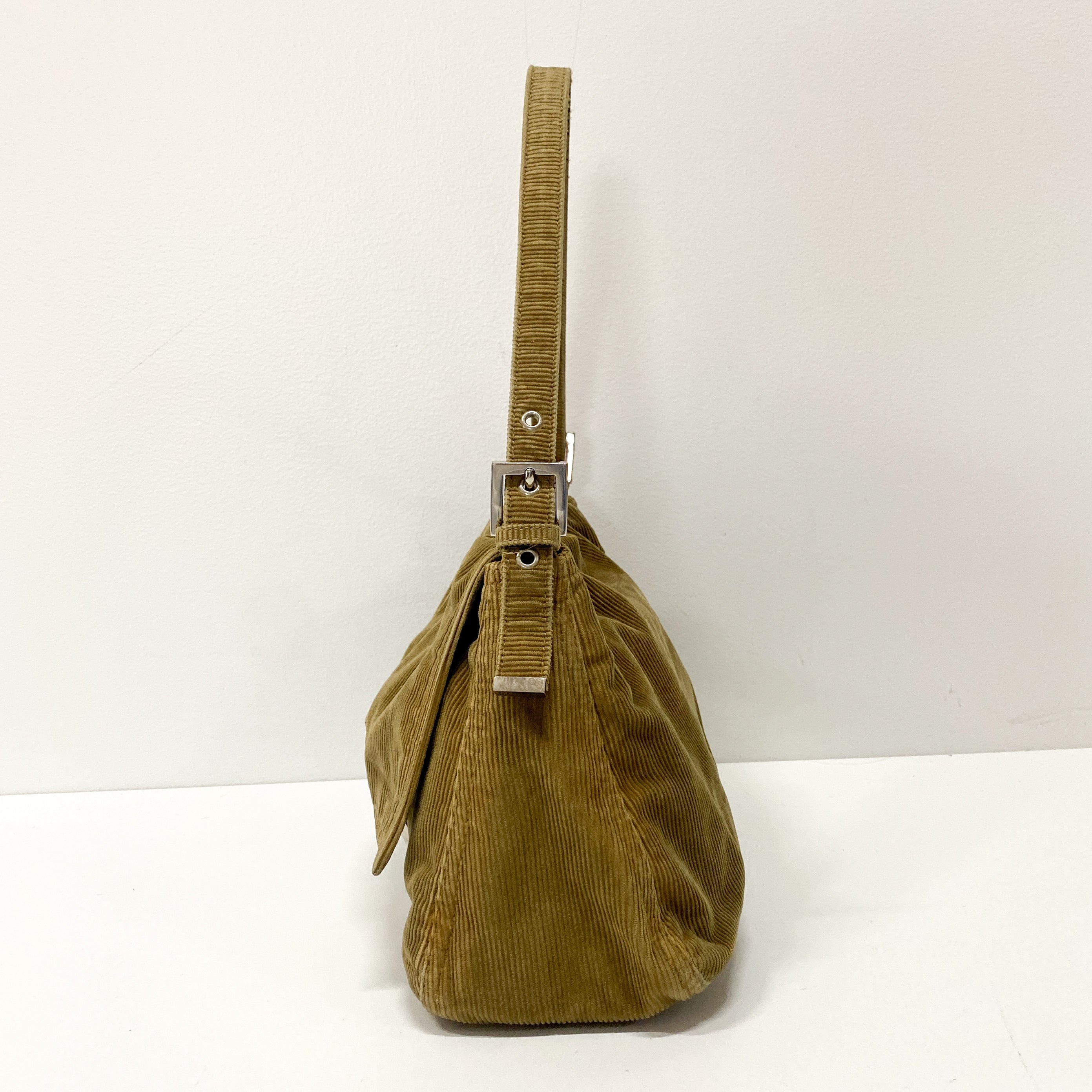 Mamma Baguette Brown Corduroy Shoulder Bag