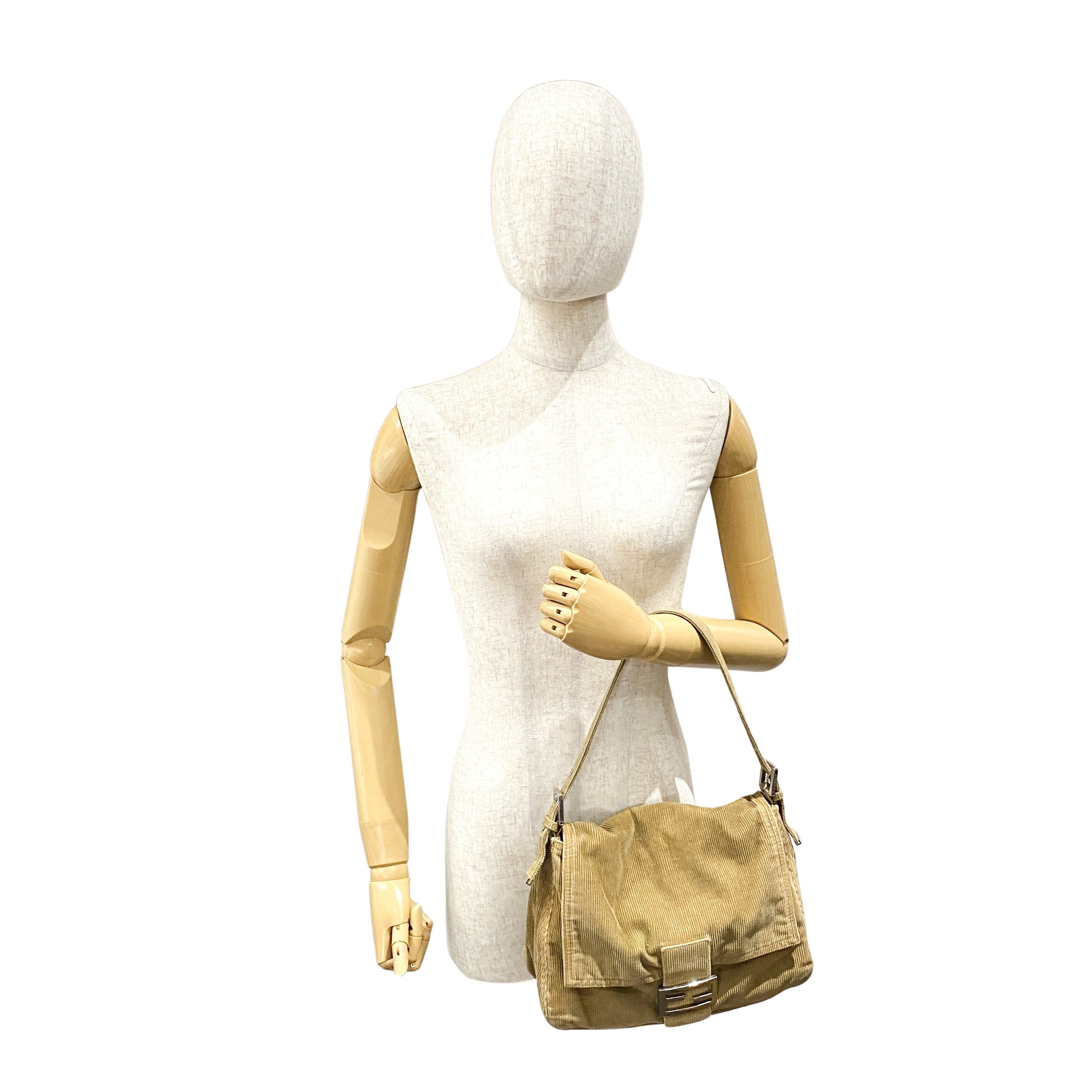 Mamma Baguette Brown Corduroy Shoulder Bag