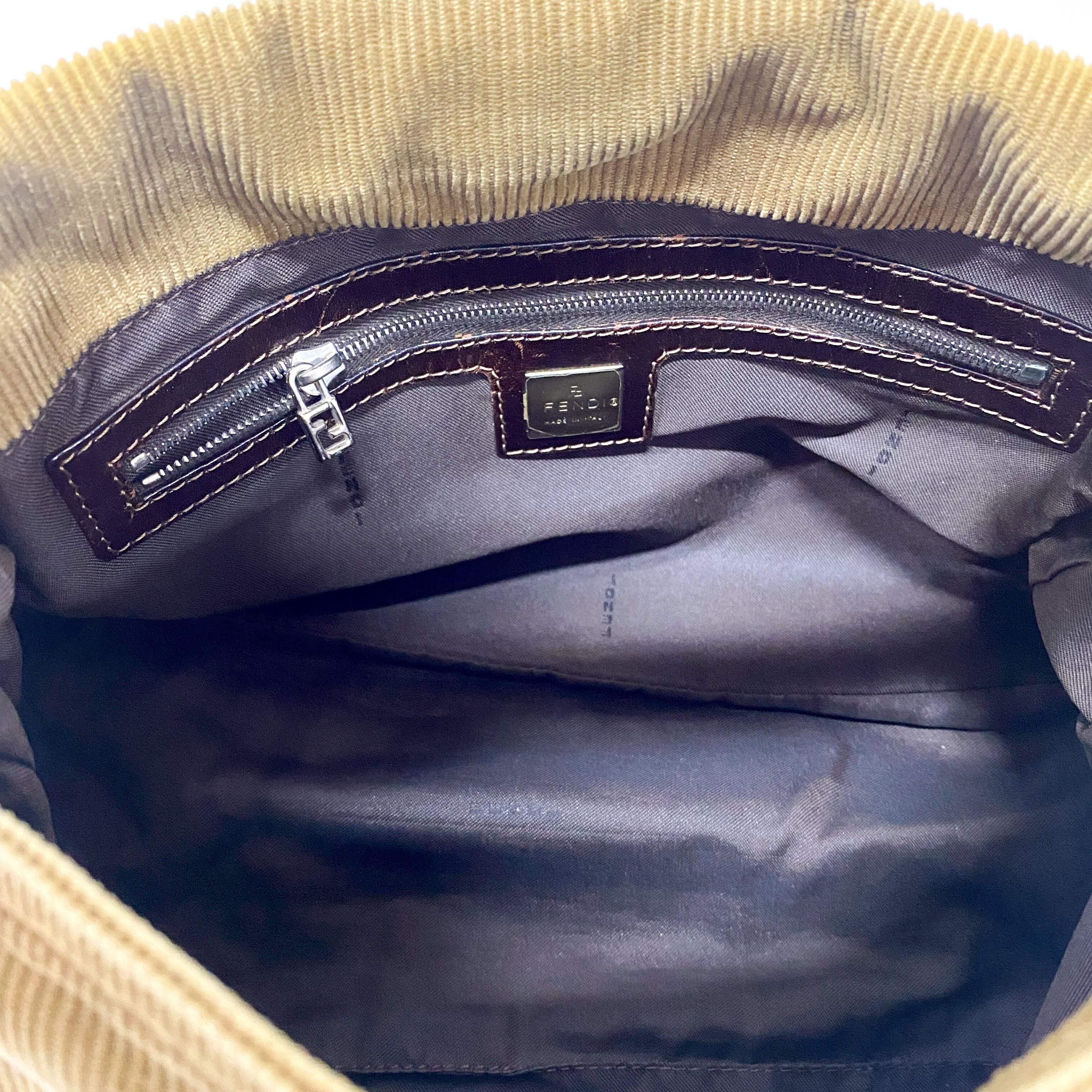 Mamma Baguette Brown Corduroy Shoulder Bag