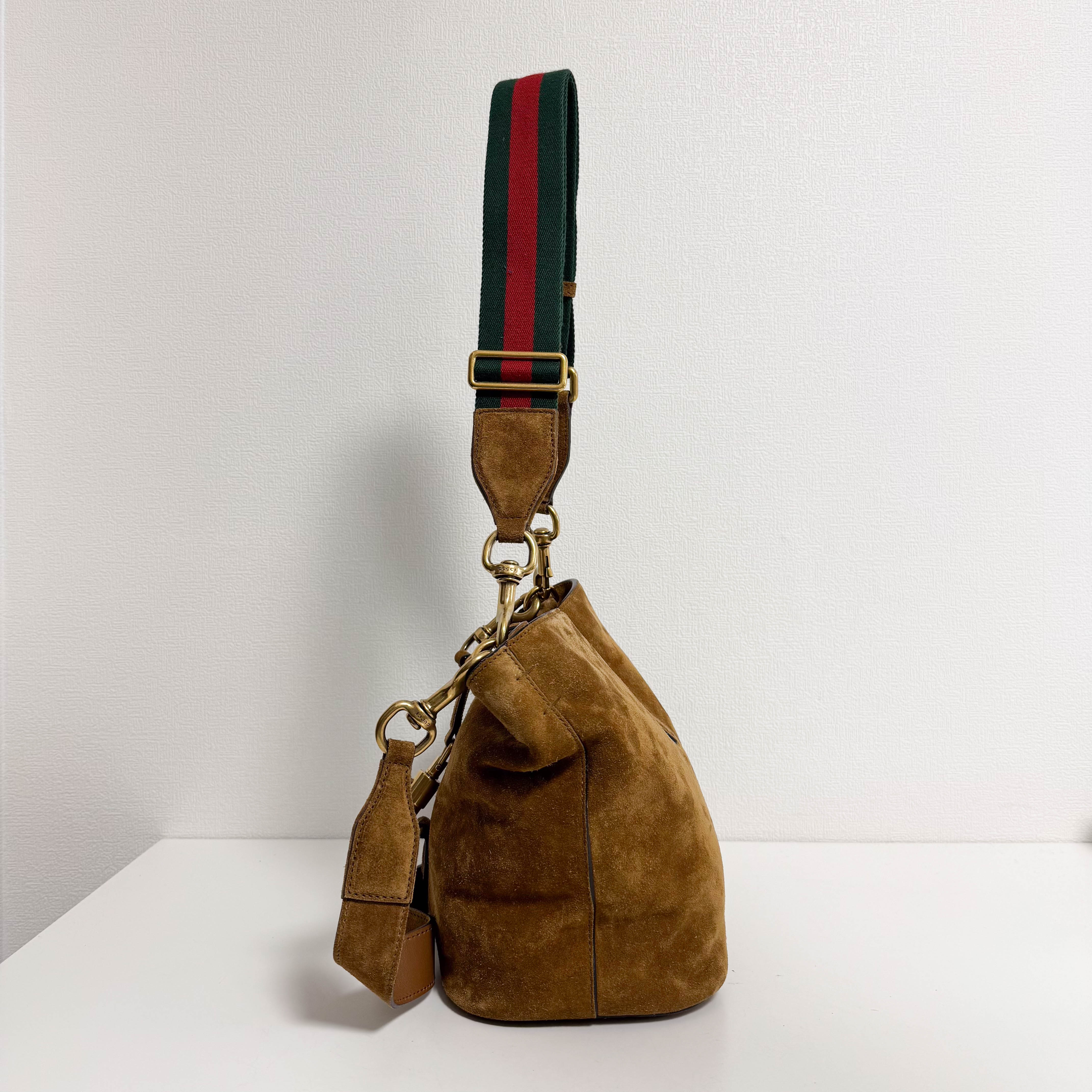 New Jackie Sherry Brown Suede Shoulder Bag