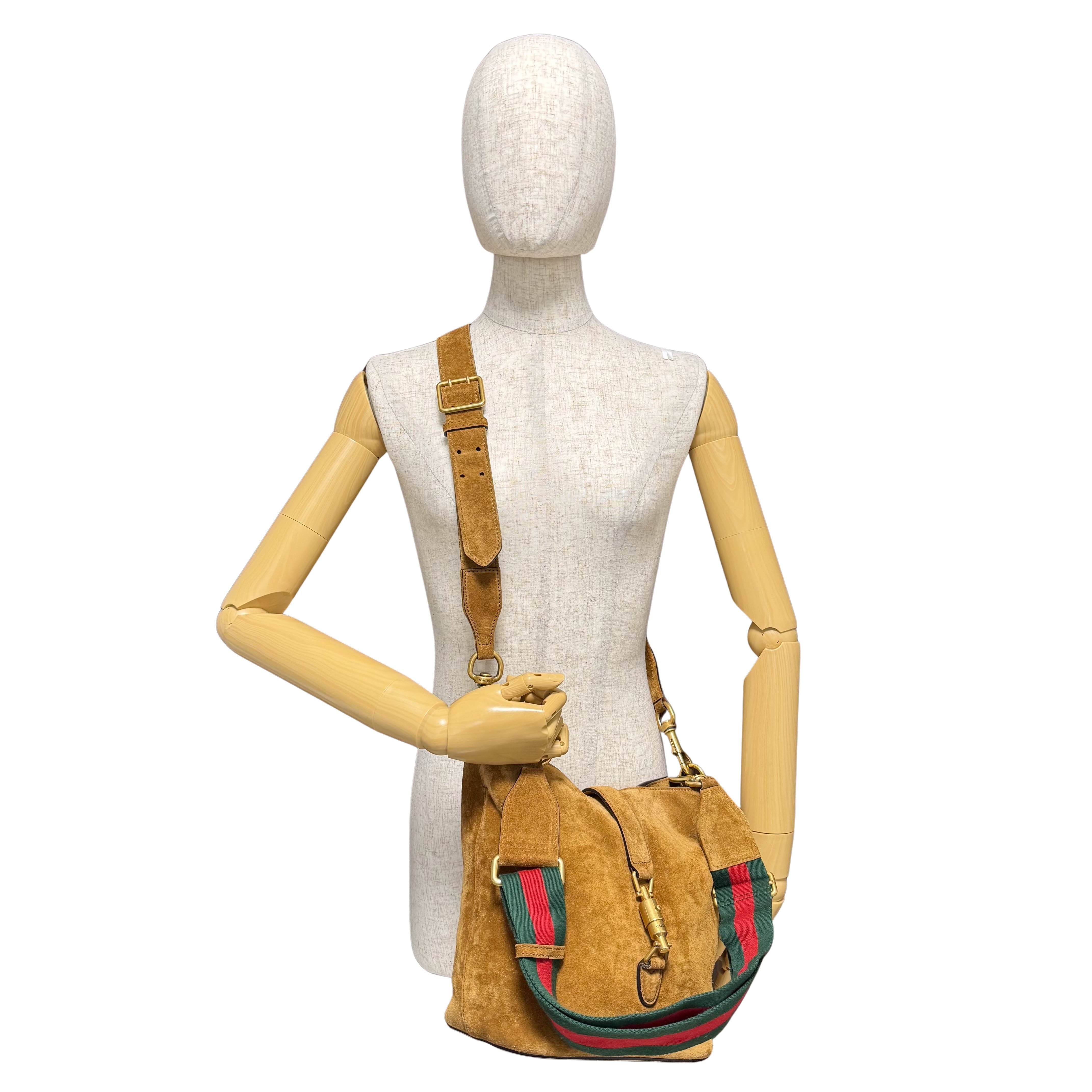 New Jackie Sherry Brown Suede Shoulder Bag