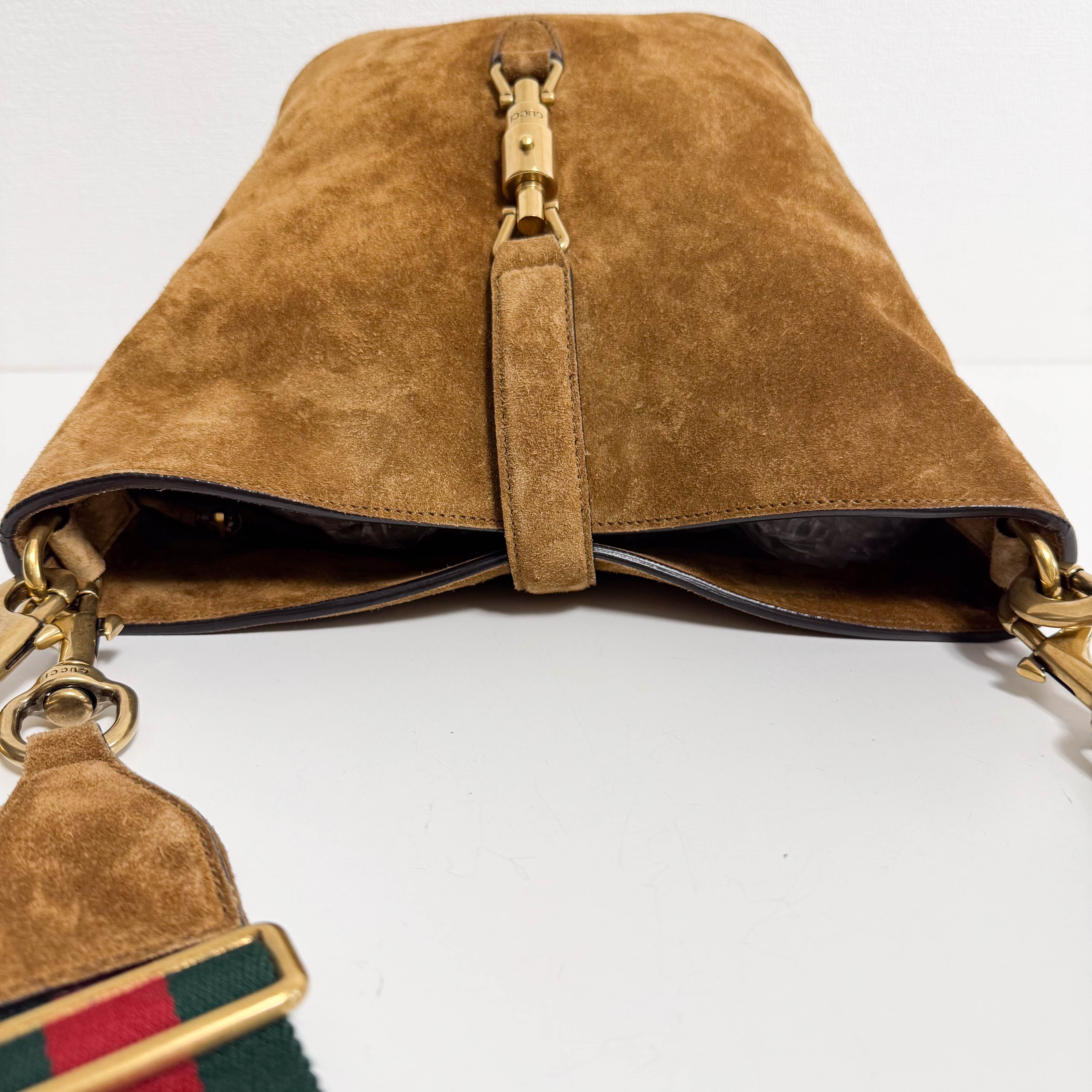 New Jackie Sherry Brown Suede Shoulder Bag