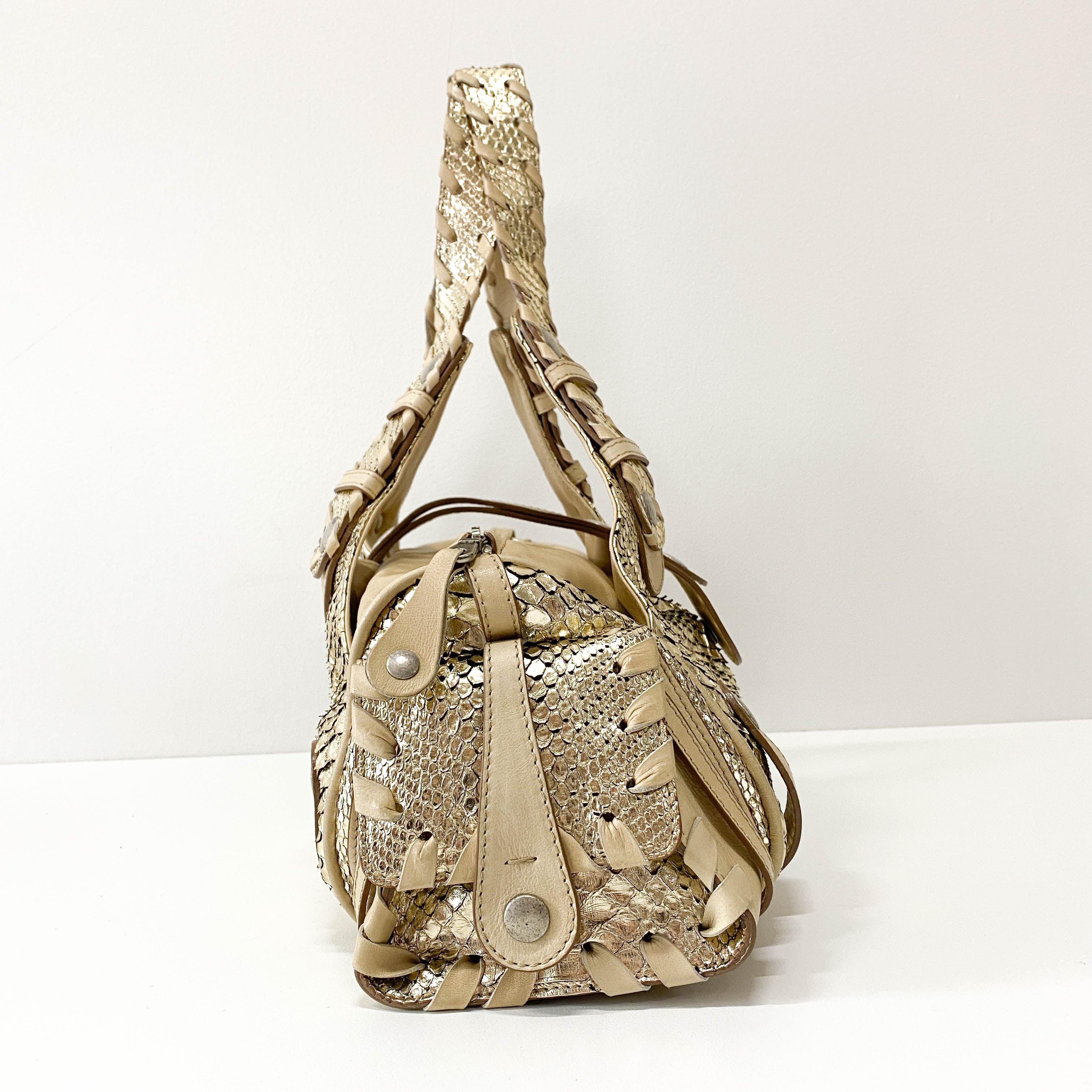 Silverado Gold Python Shoulder Bag