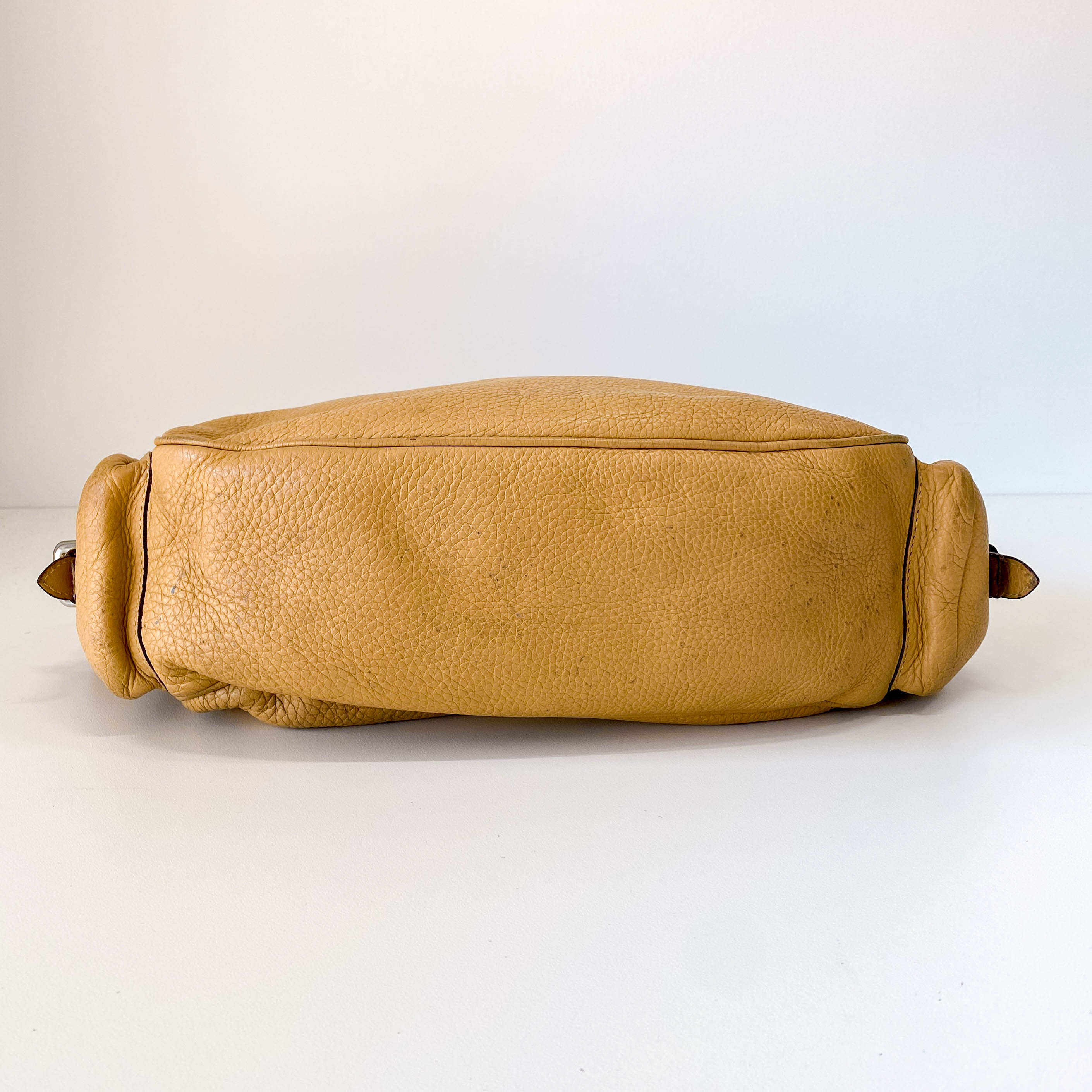 Beige Leather Shoulder Bag