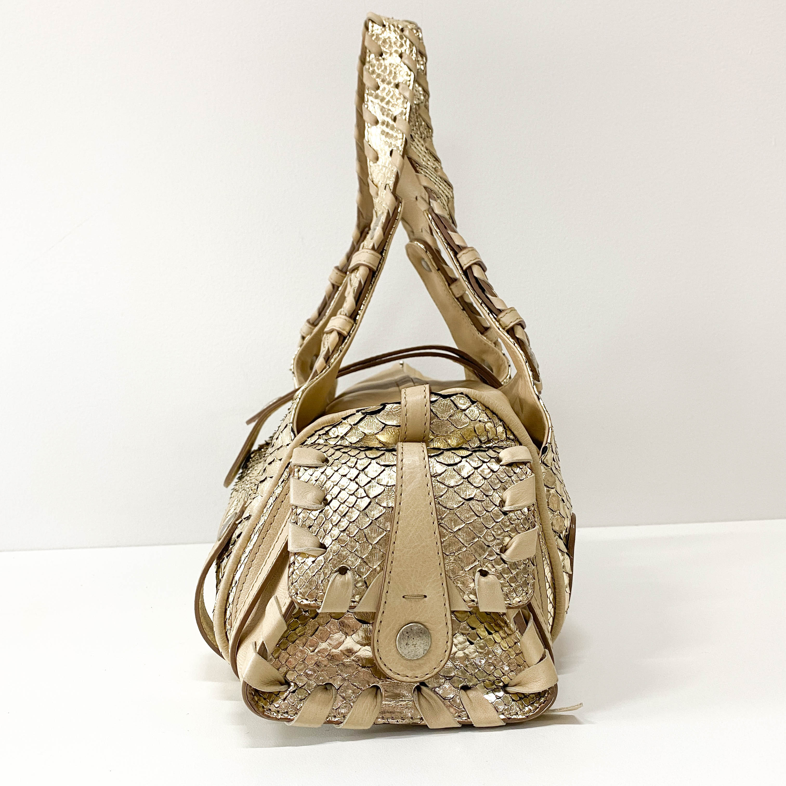 Silverado Gold Python Shoulder Bag