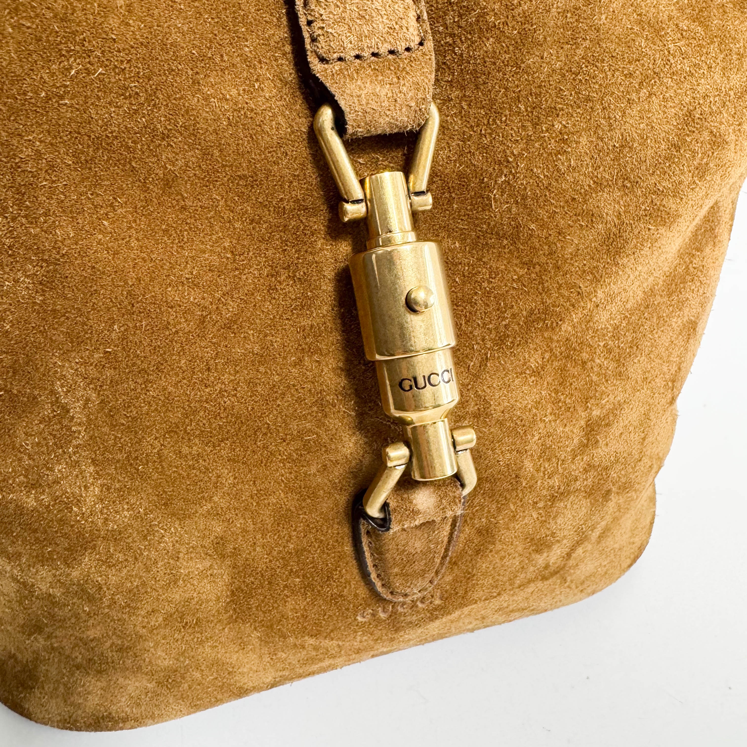New Jackie Sherry Brown Suede Shoulder Bag