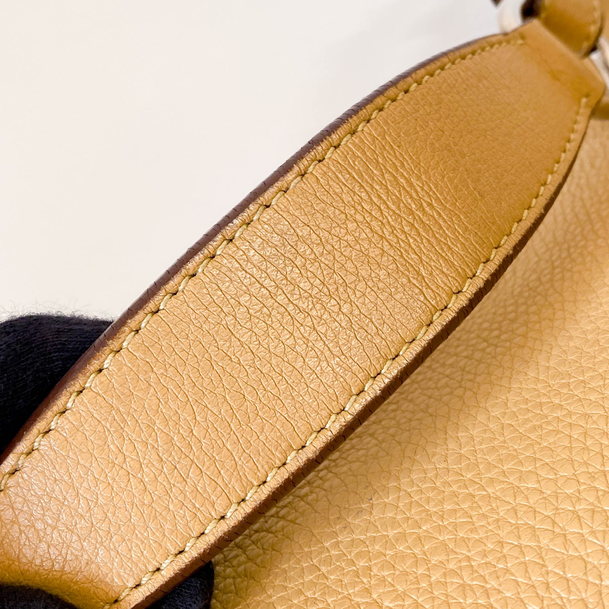 Beige Leather Shoulder Bag