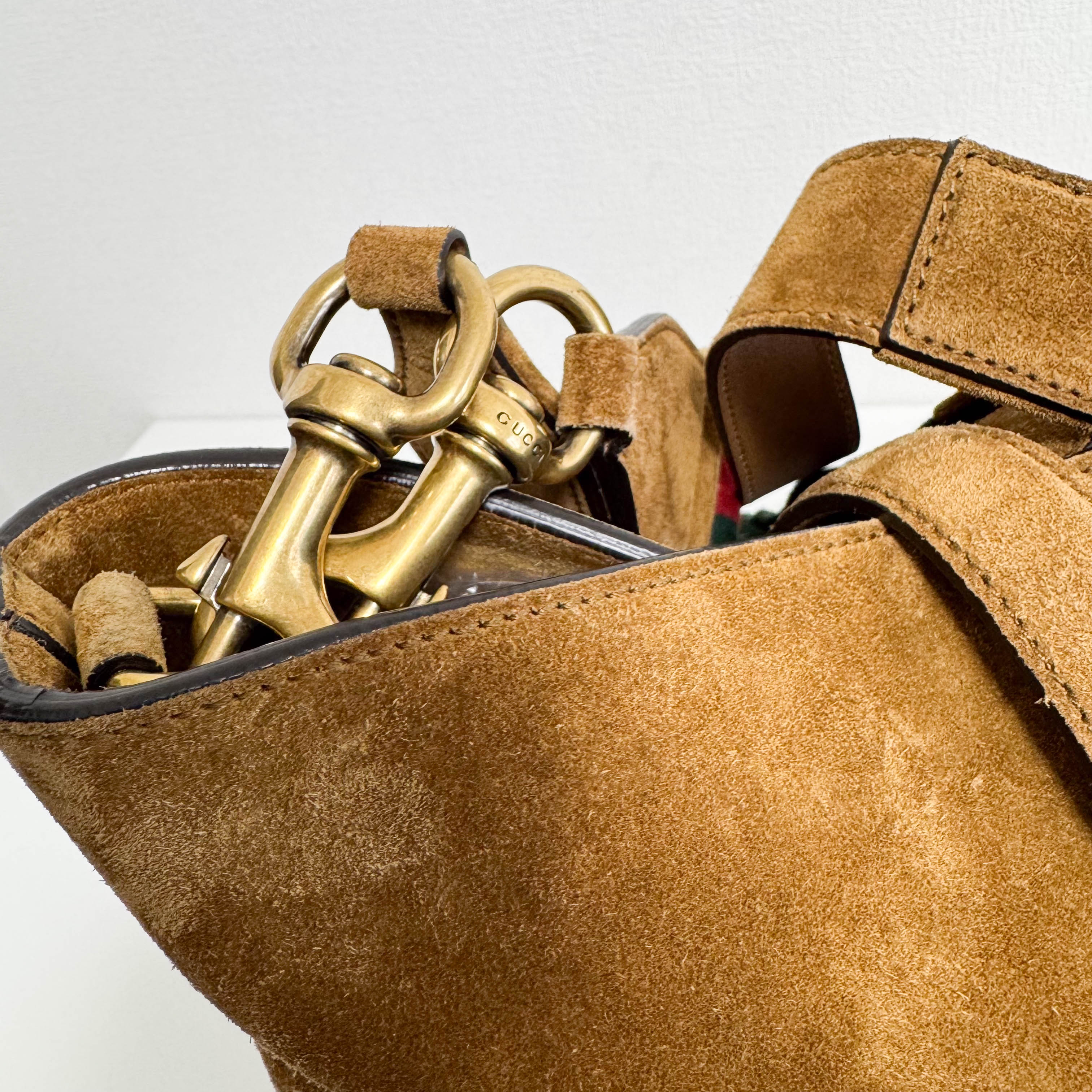 New Jackie Sherry Brown Suede Shoulder Bag