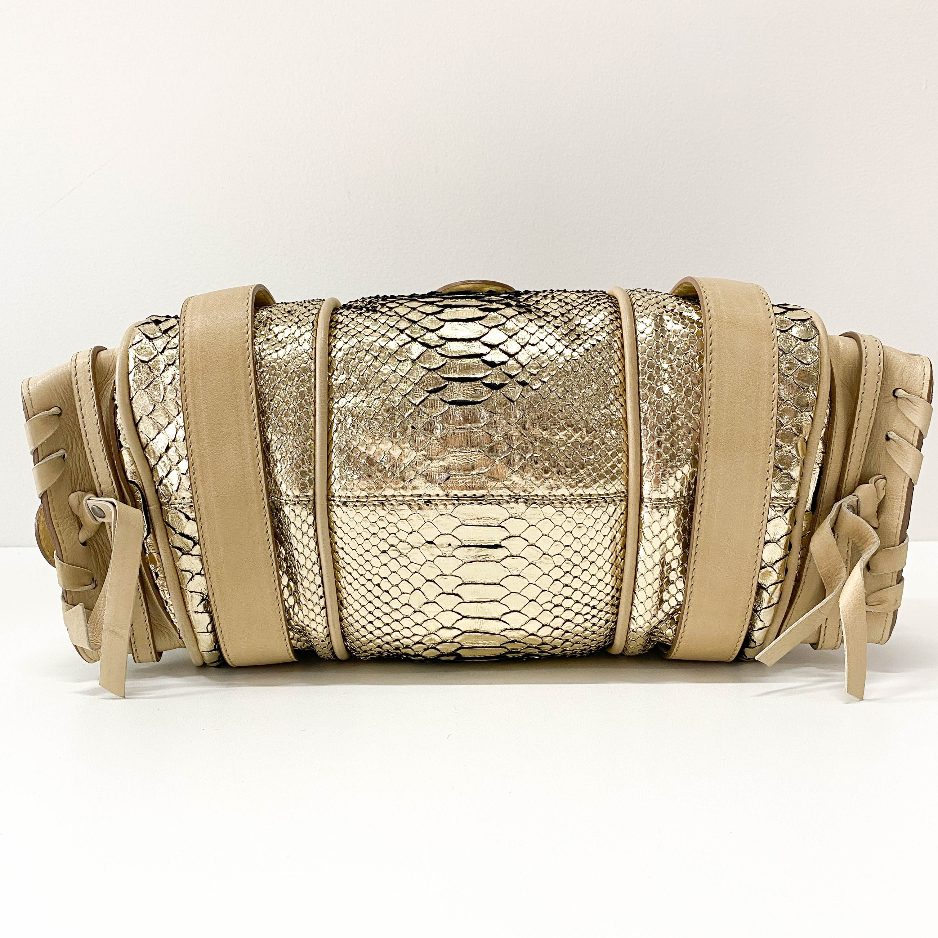 Silverado Gold Python Shoulder Bag