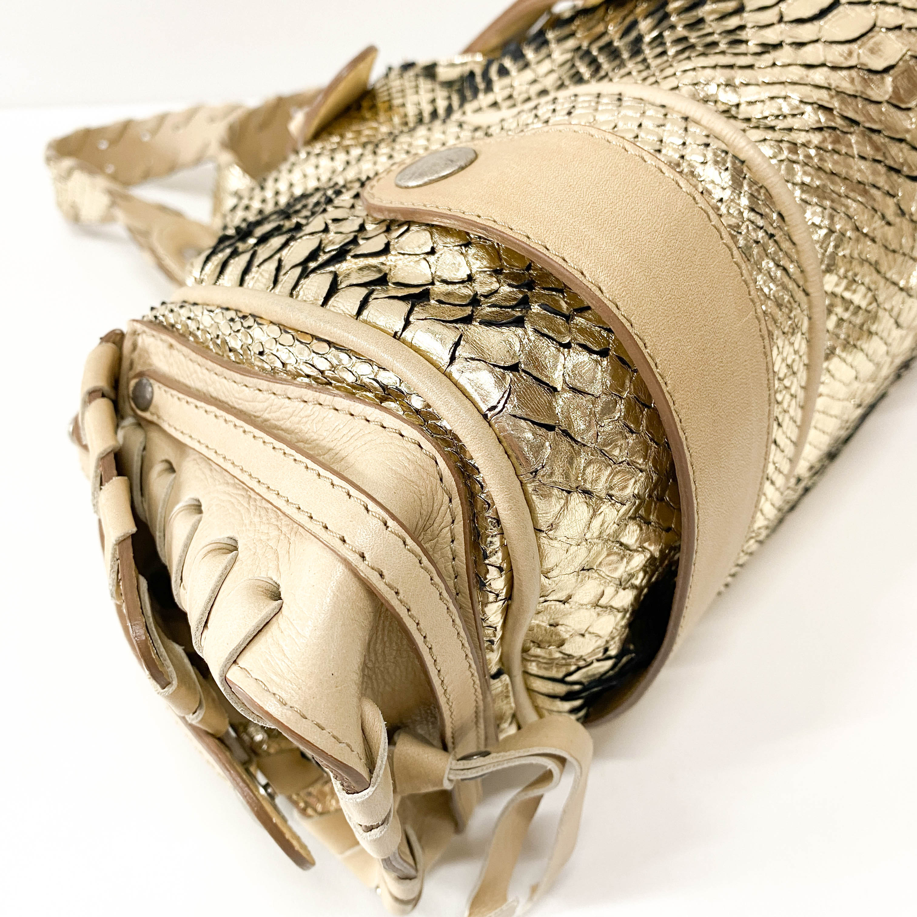 Silverado Gold Python Shoulder Bag