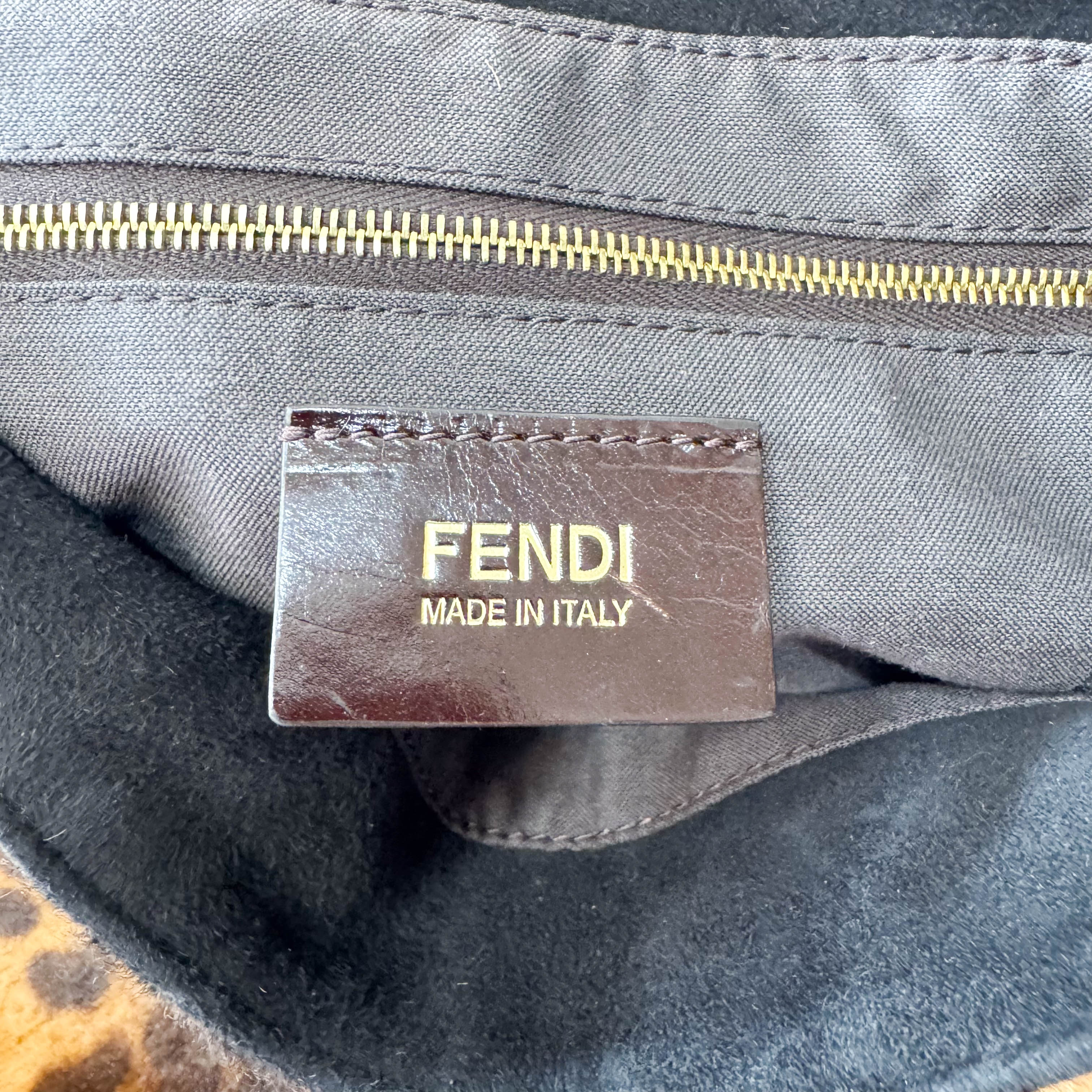 Large Mamma Baguette Leopard Pony Hair Shoulder Bag