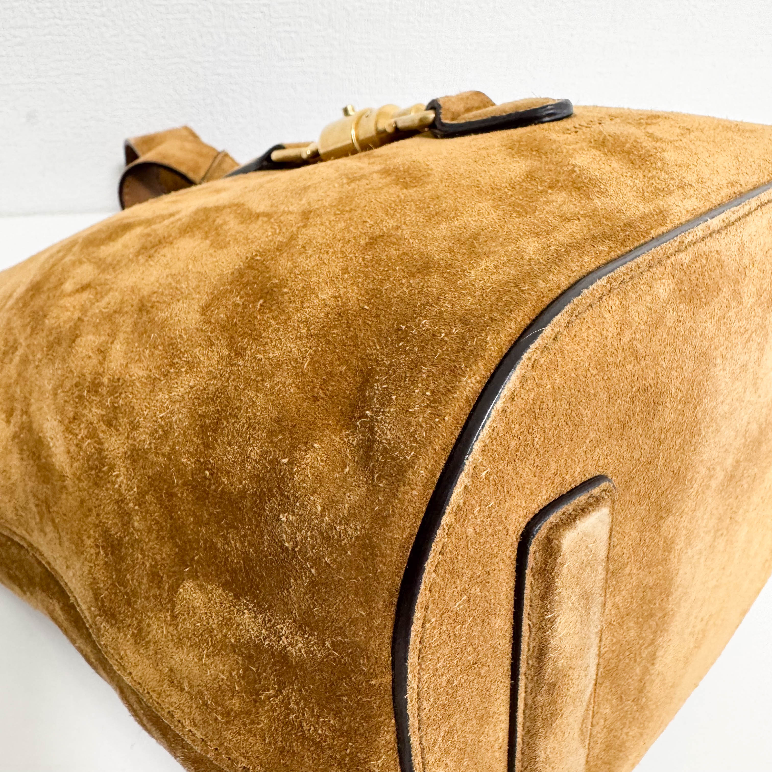 New Jackie Sherry Brown Suede Shoulder Bag