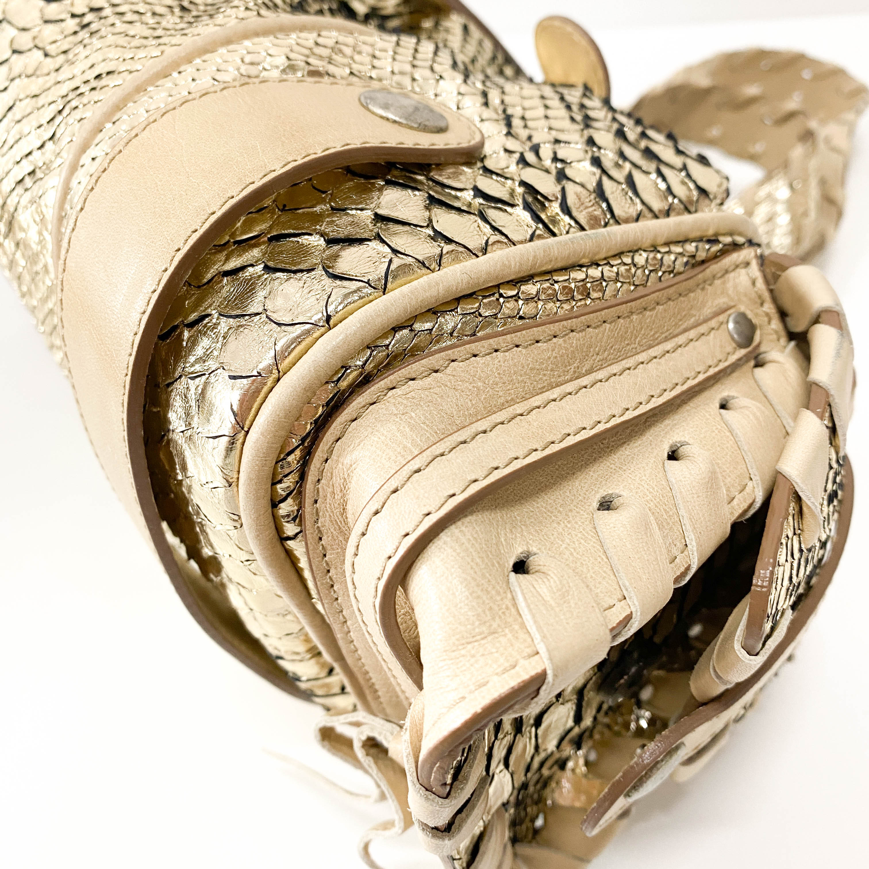 Silverado Gold Python Shoulder Bag