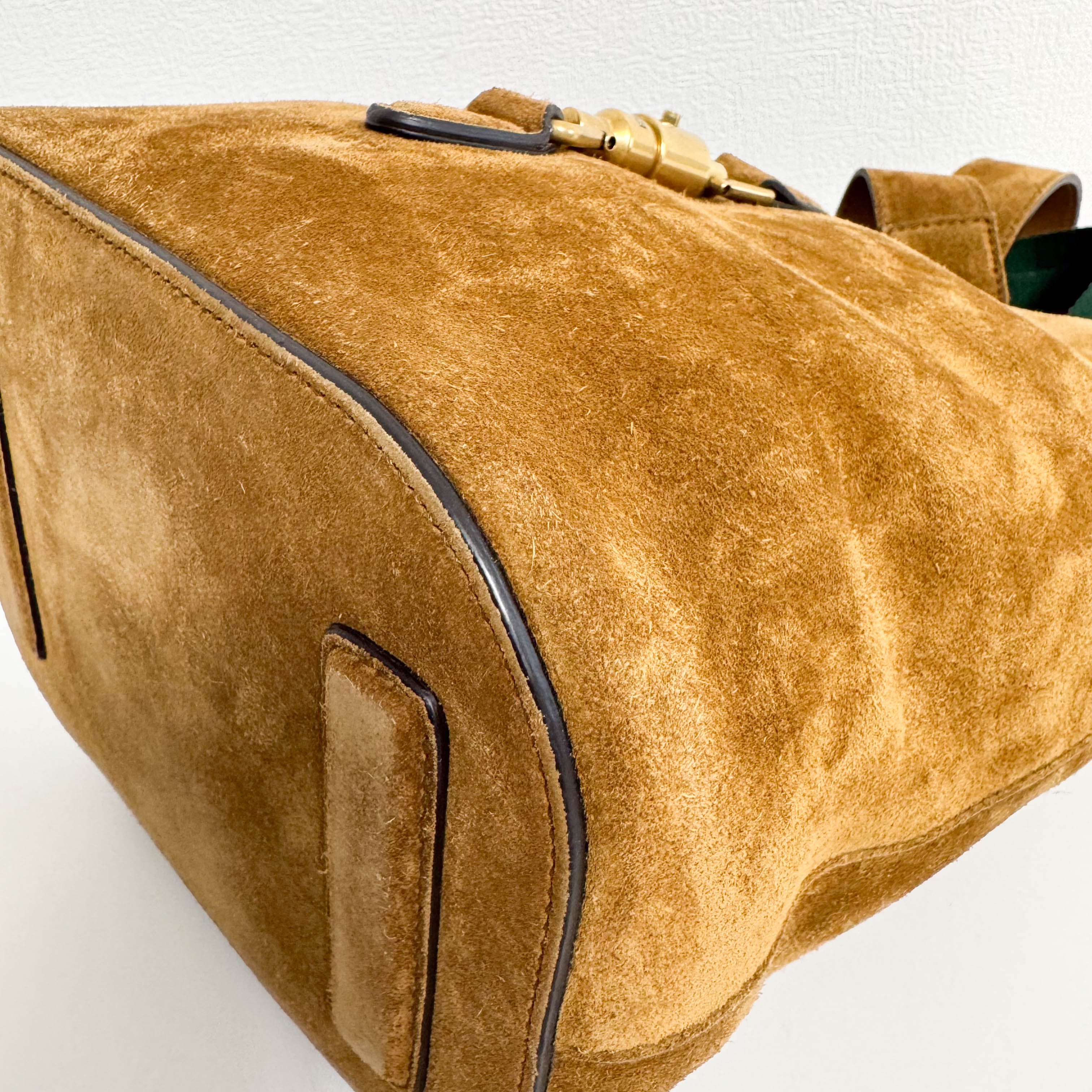 New Jackie Sherry Brown Suede Shoulder Bag