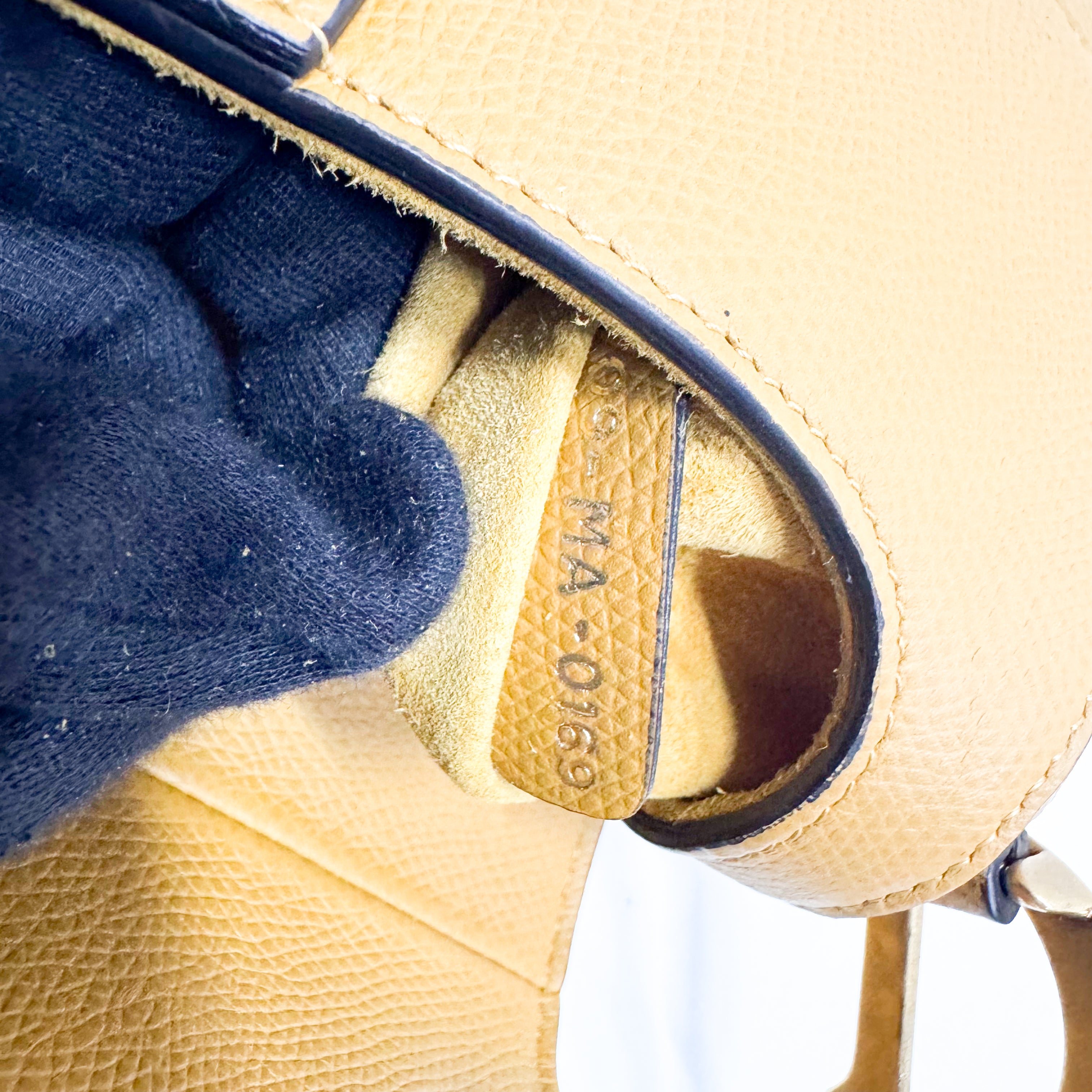 Mini Yellow Calfskin Leather Saddle Two Way Bag