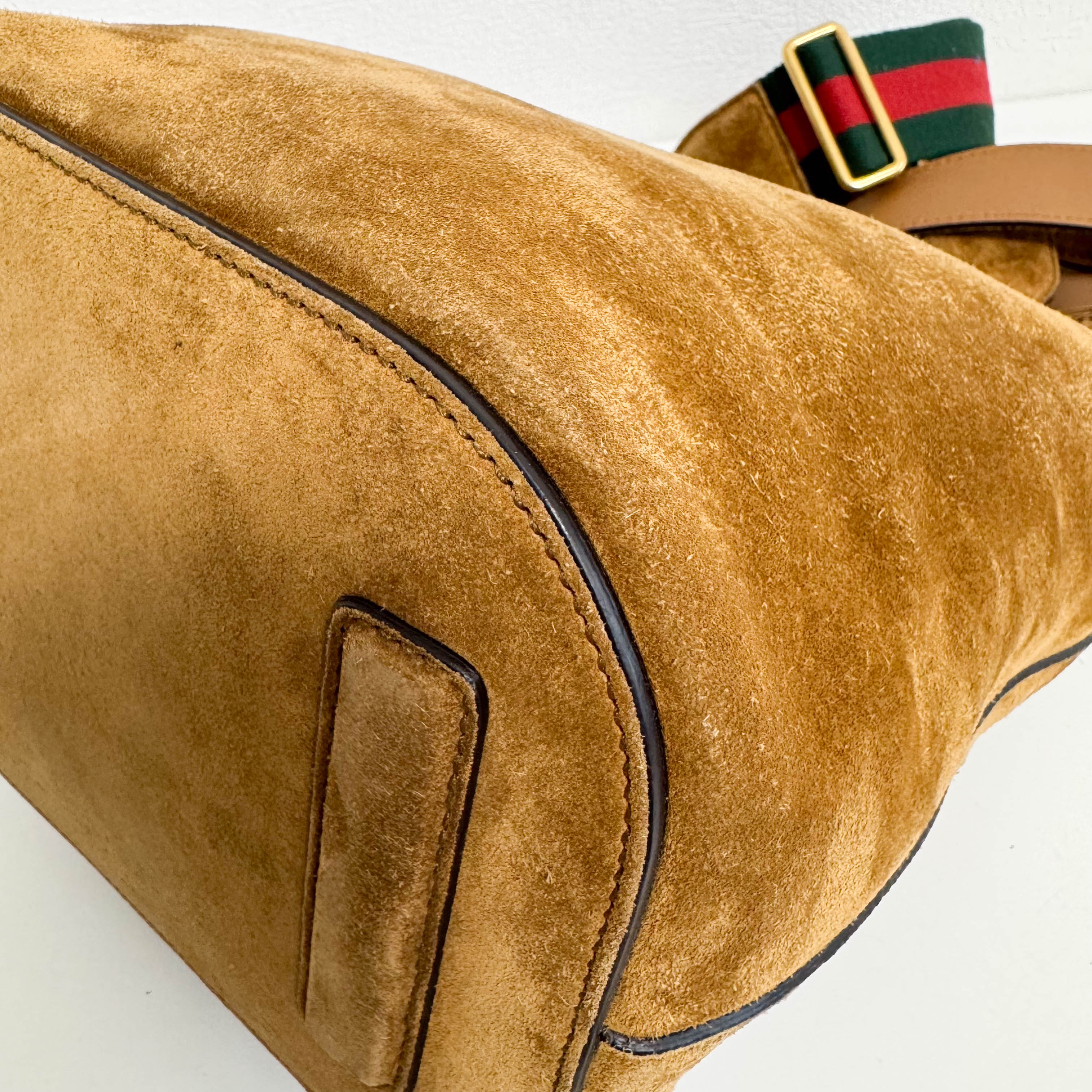 New Jackie Sherry Brown Suede Shoulder Bag