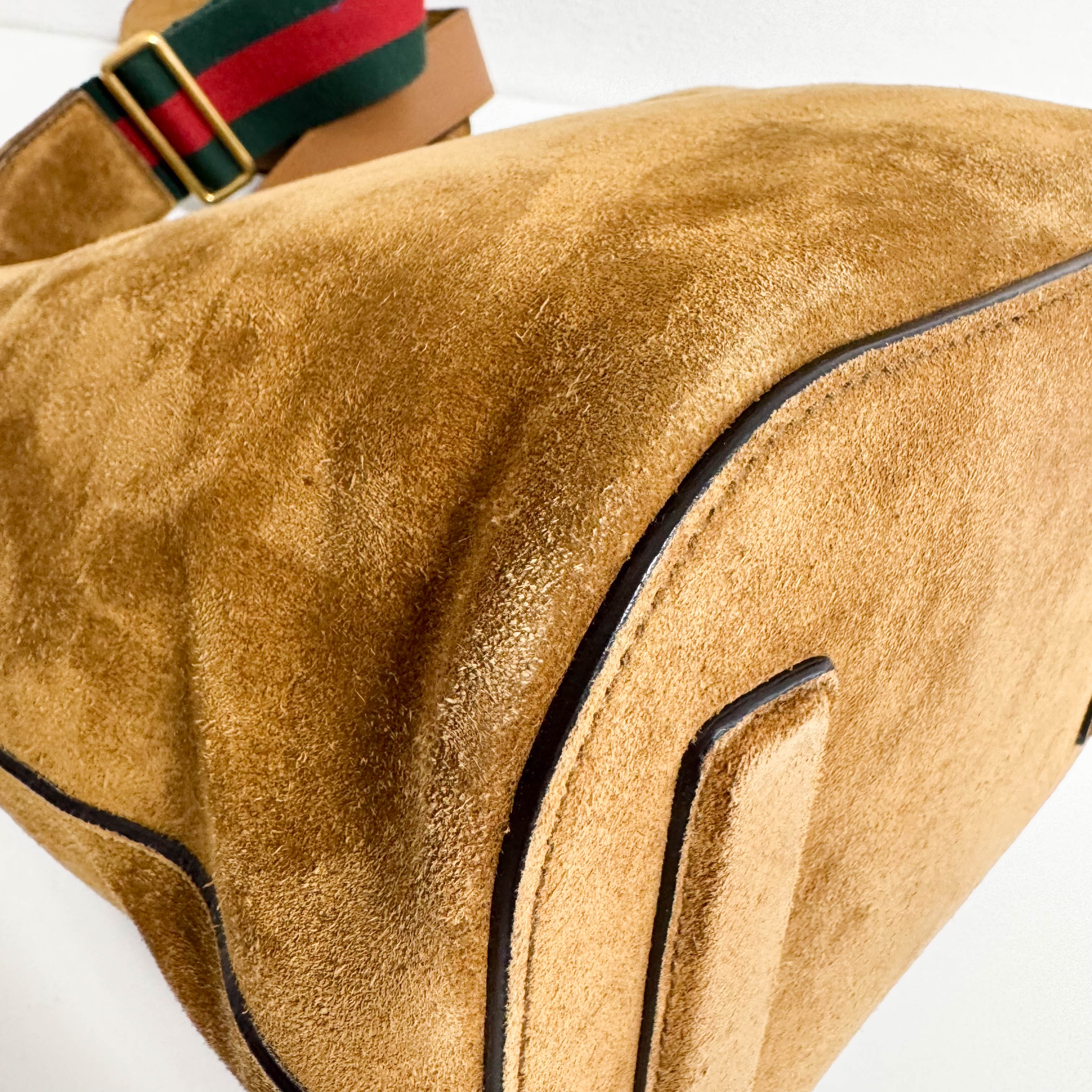 New Jackie Sherry Brown Suede Shoulder Bag