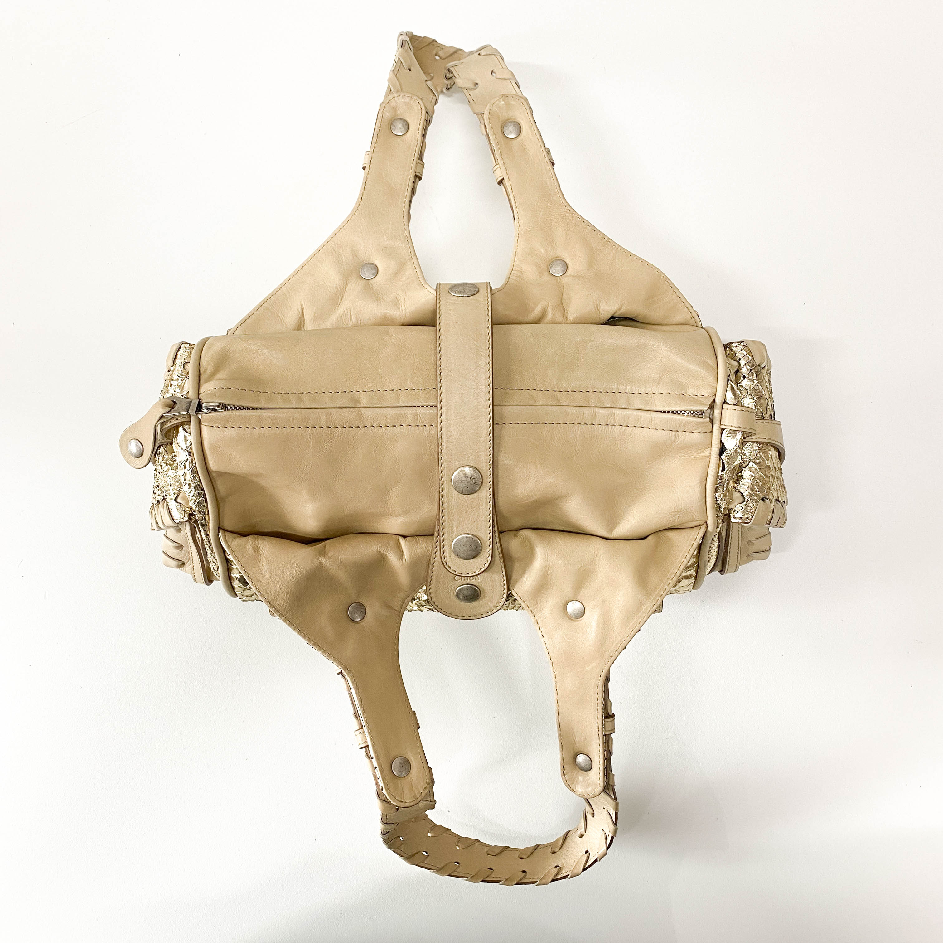 Silverado Gold Python Shoulder Bag