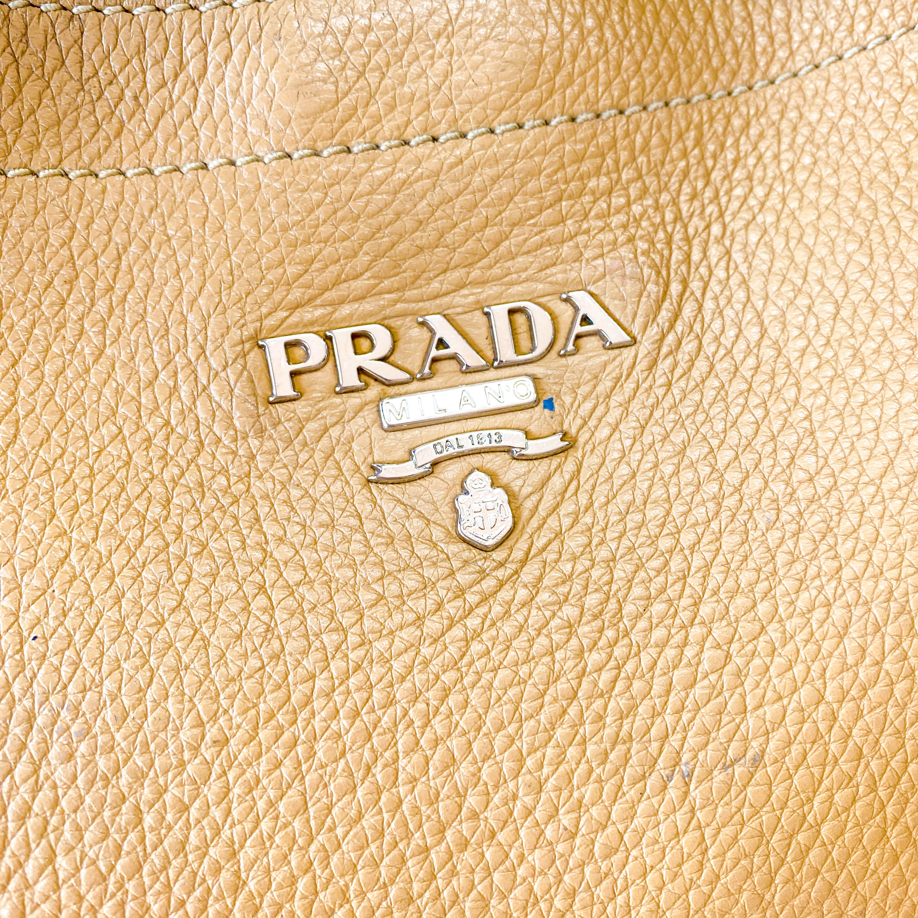 Beige Leather Shoulder Bag