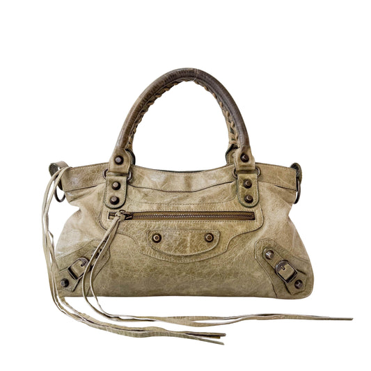 The First Green Leather Bag