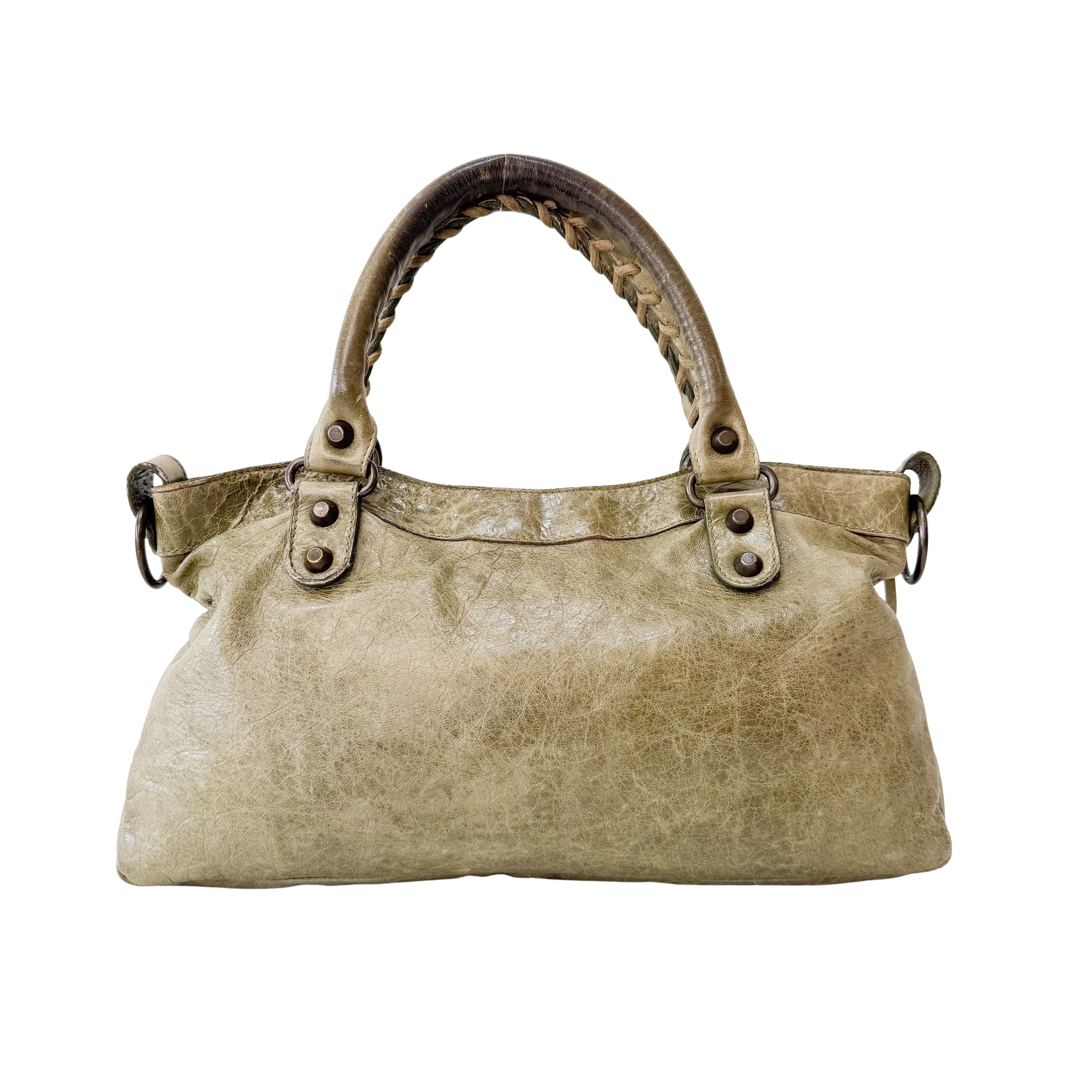 The First Green Leather Bag