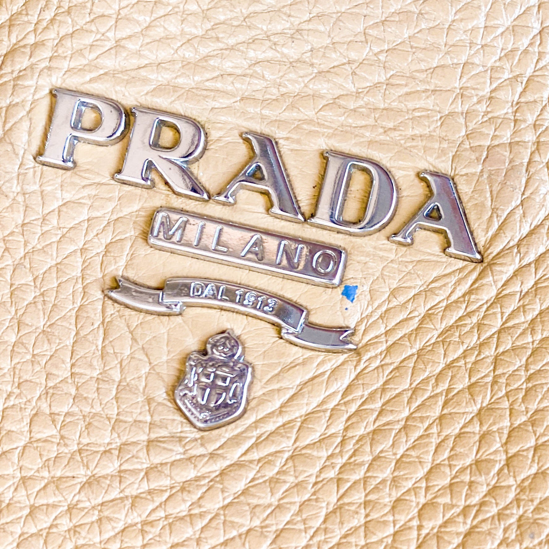 Beige Leather Shoulder Bag