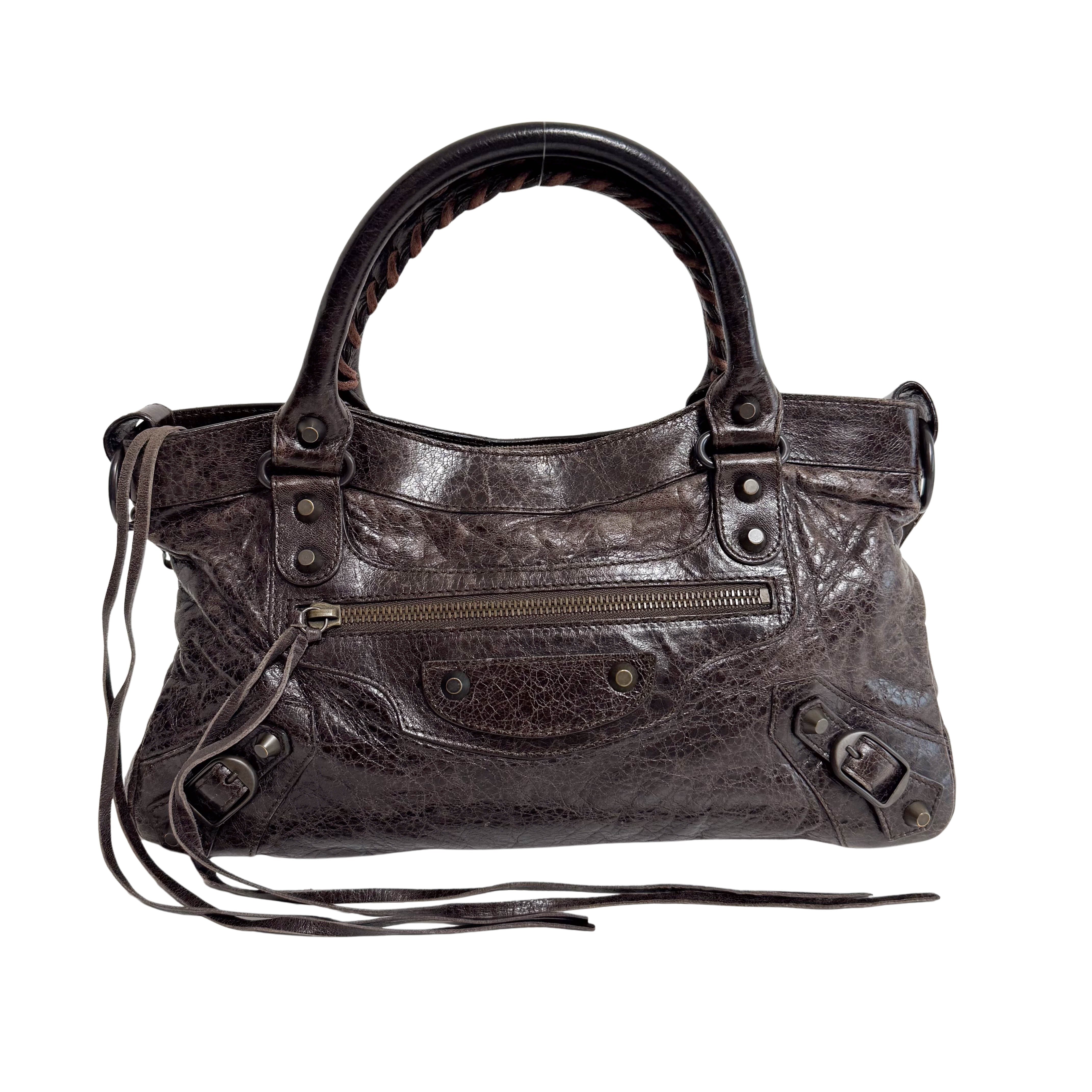 Mini City Brown Leather Handbag