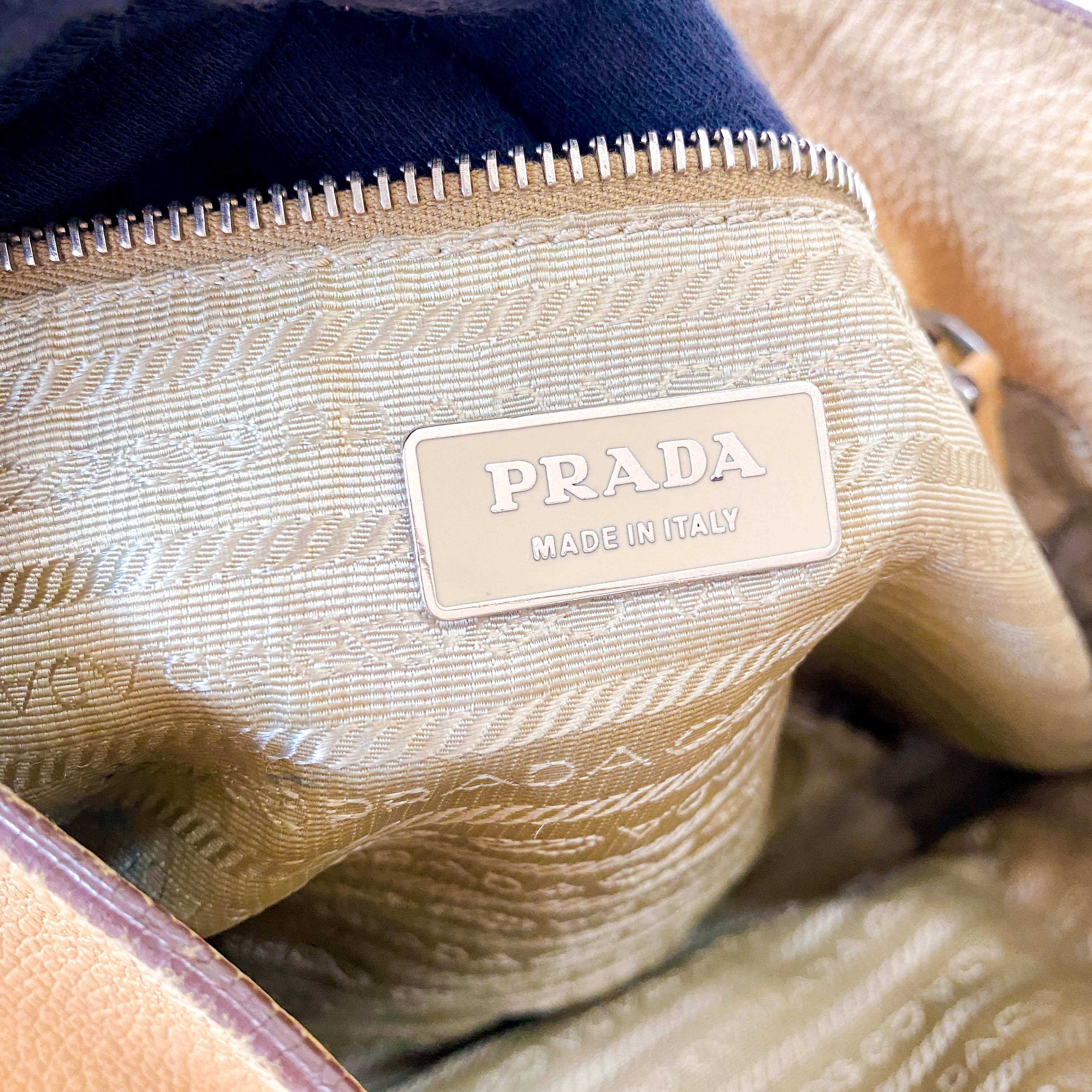 Beige Leather Shoulder Bag