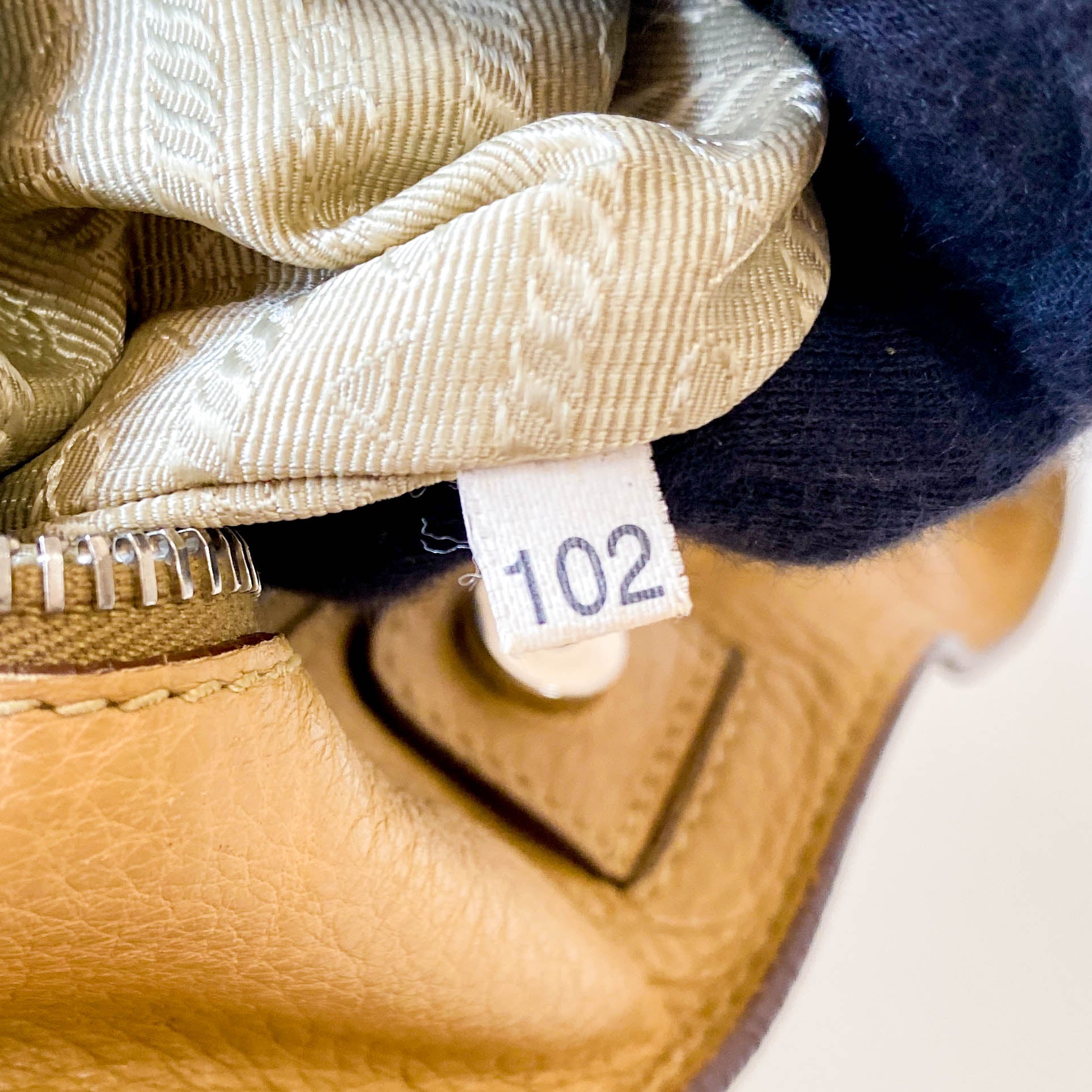 Beige Leather Shoulder Bag