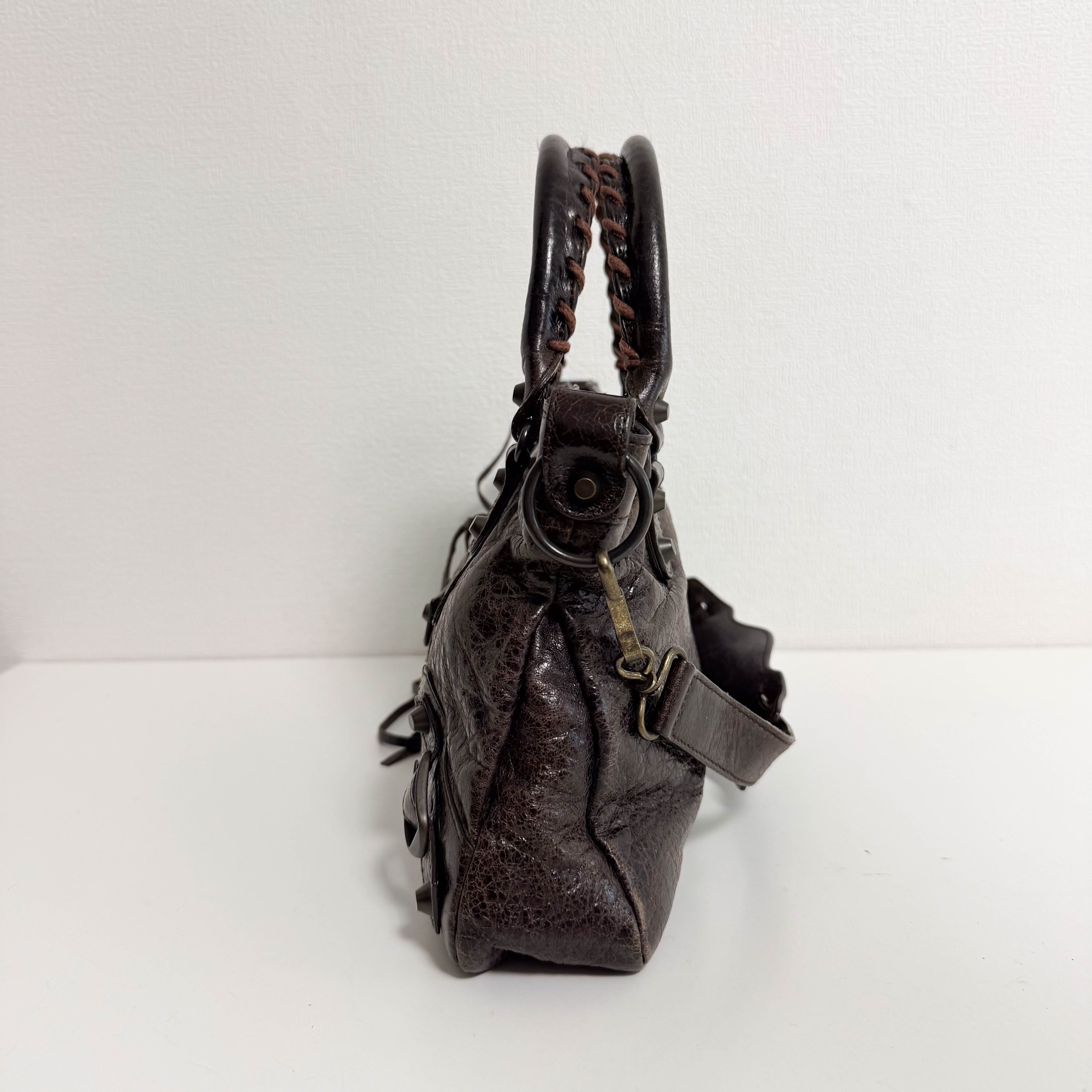 Mini City Brown Leather Handbag