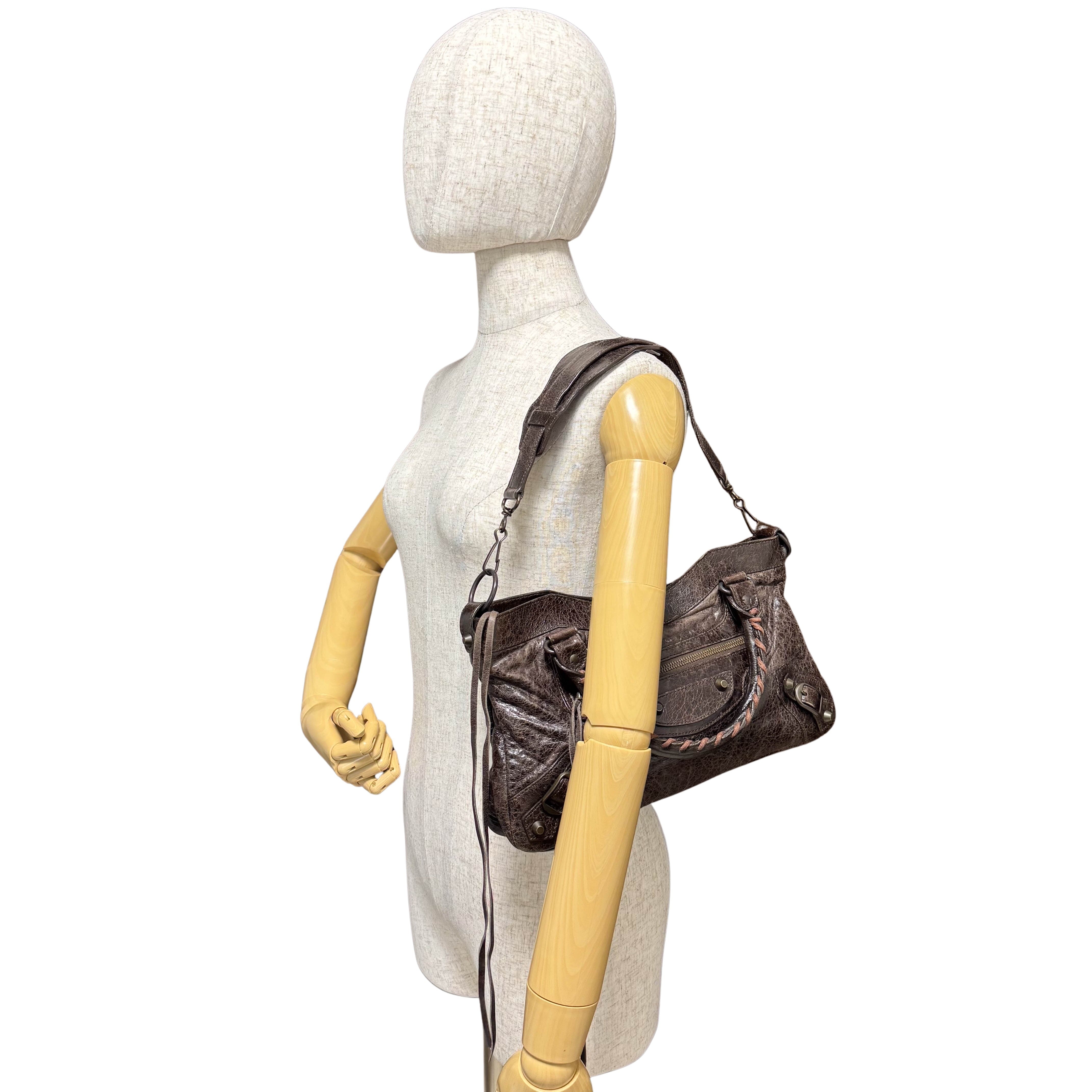 Mini City Brown Leather Handbag