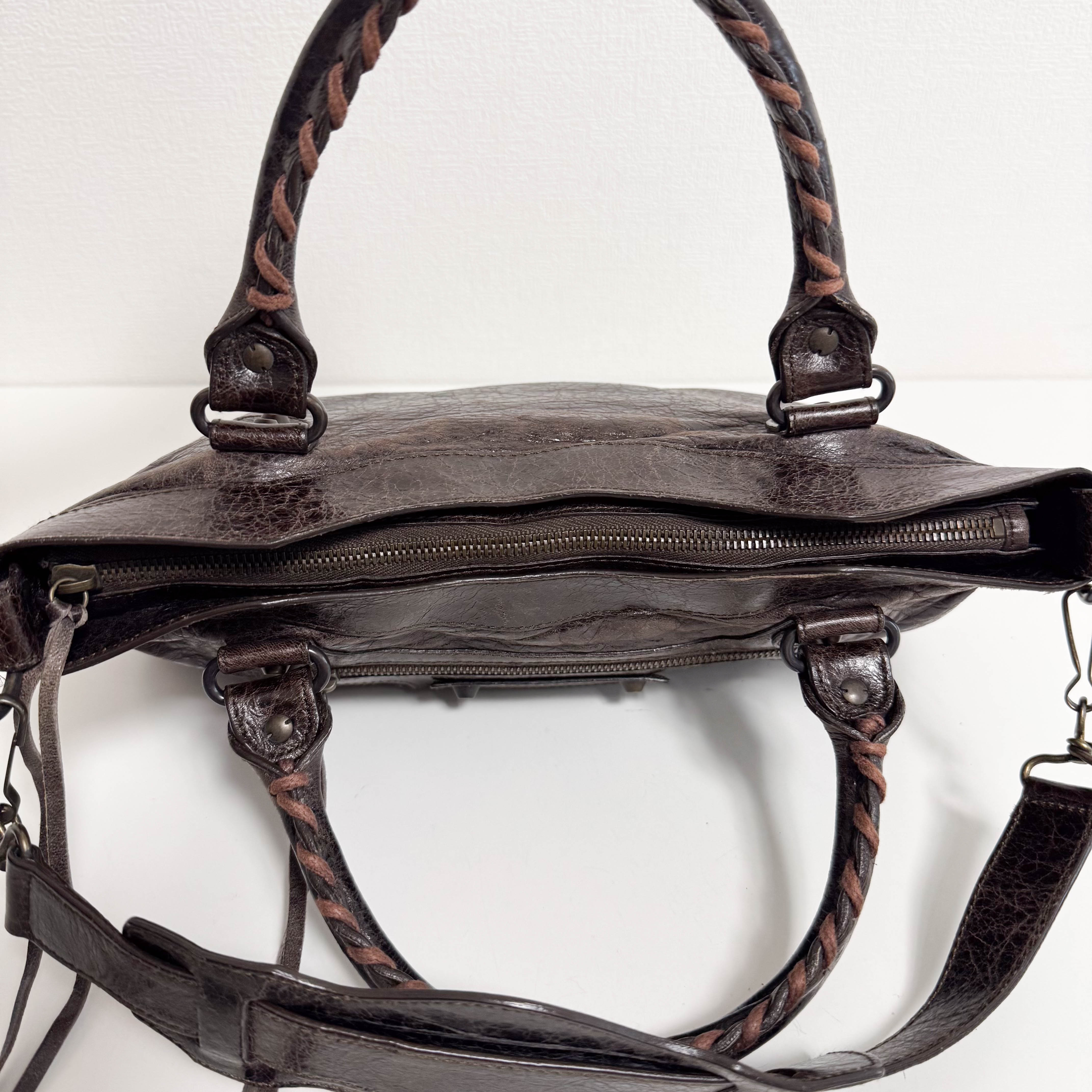 Mini City Brown Leather Handbag