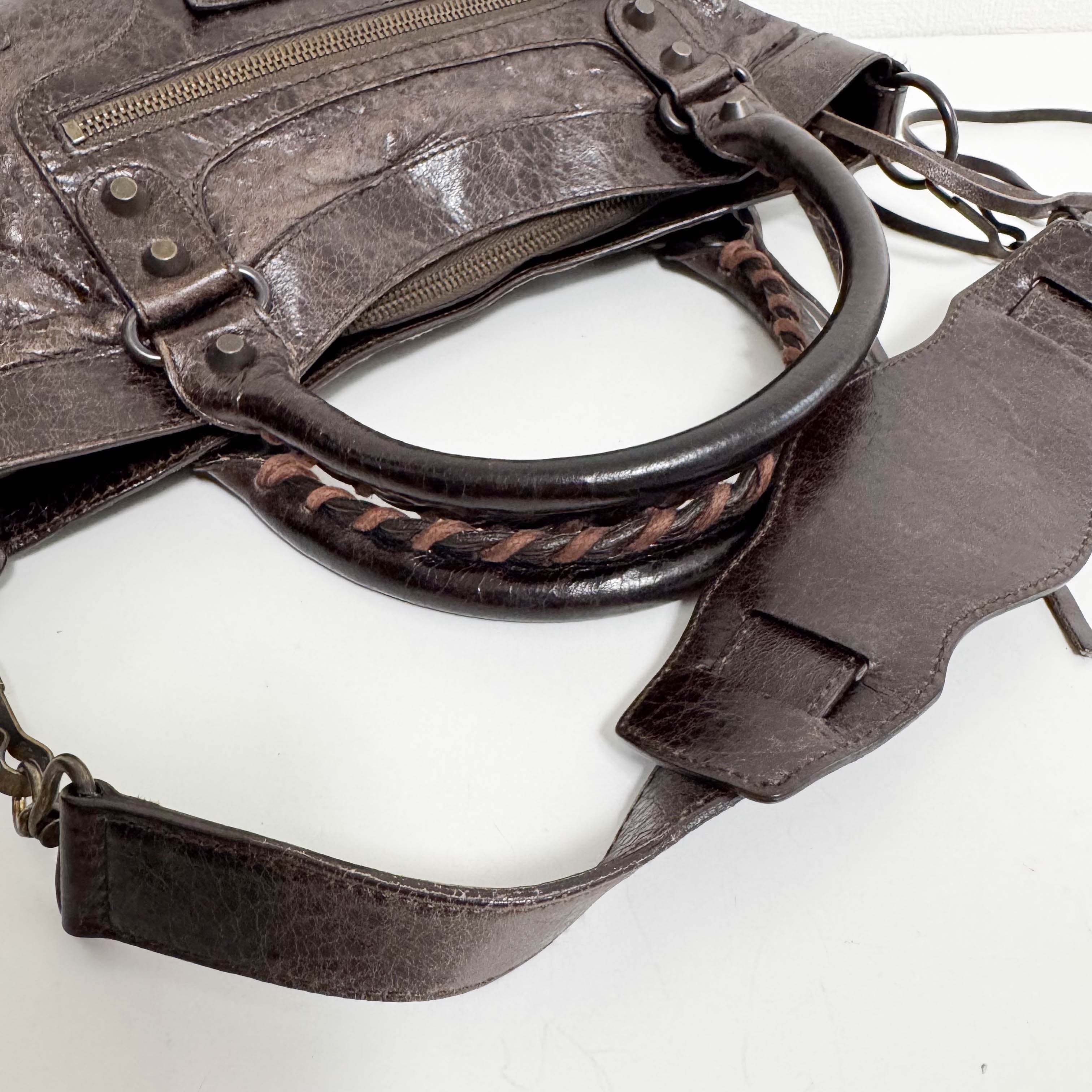 Mini City Brown Leather Handbag