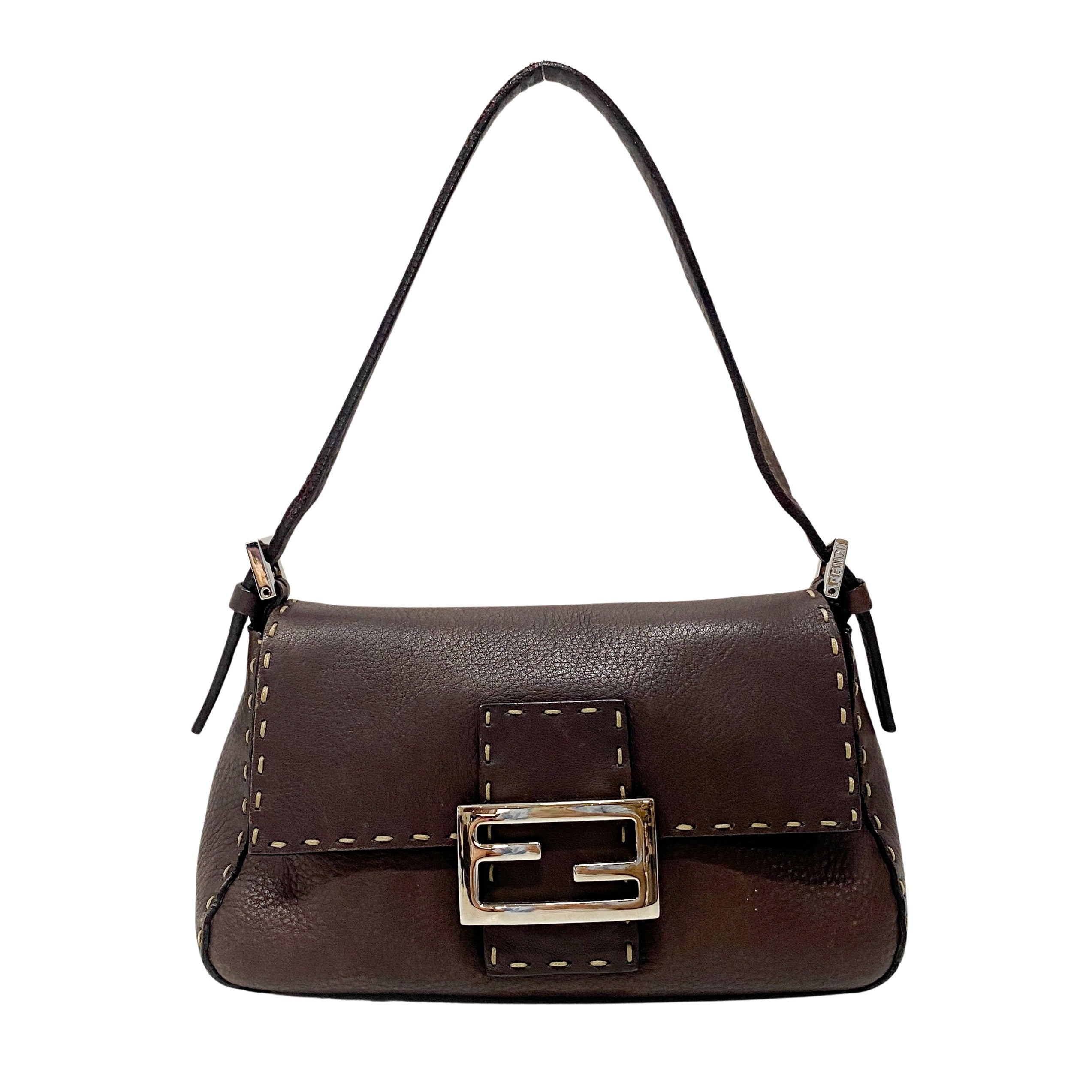 Selleria Baguette Brown Leather Shoulder Bag