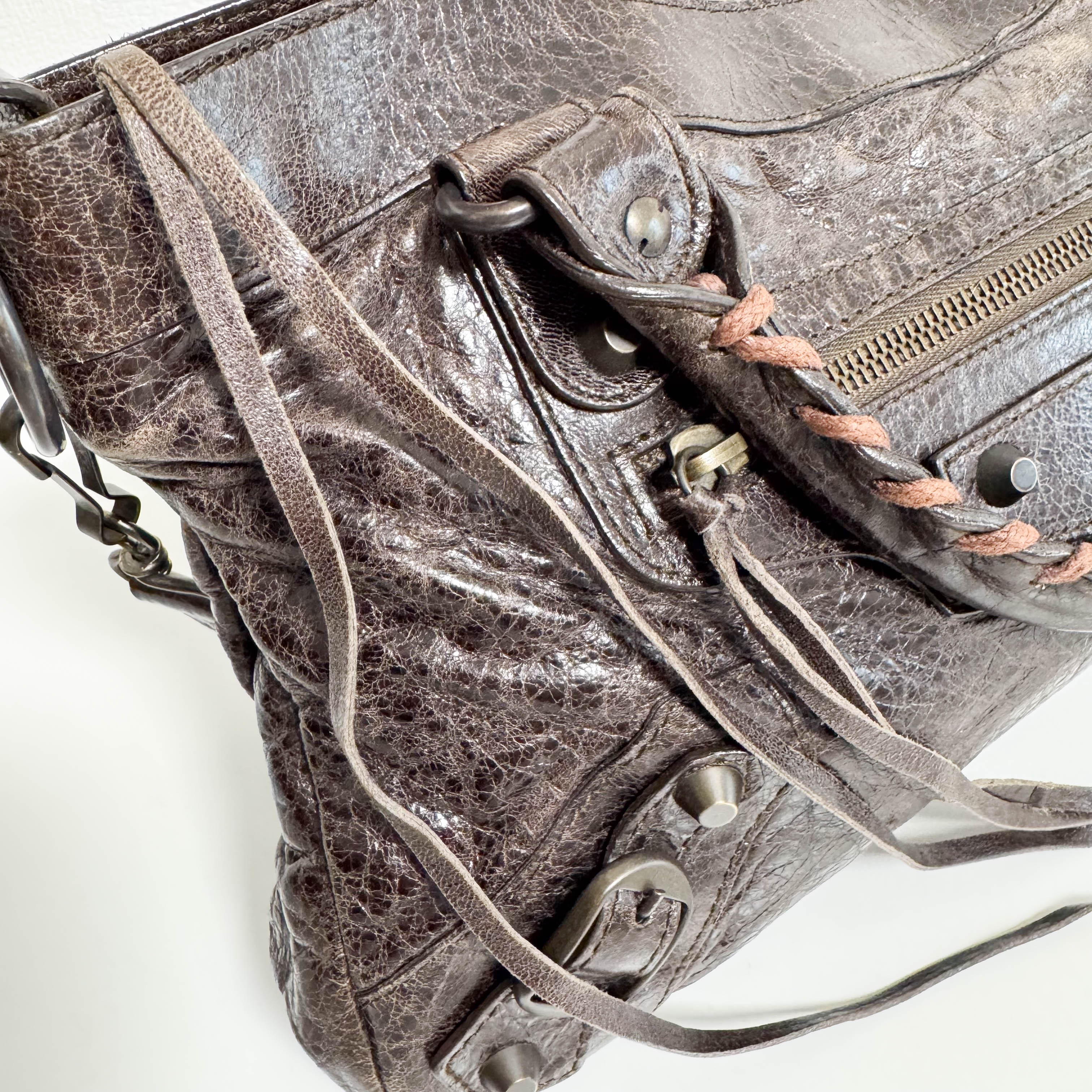 Mini City Brown Leather Handbag