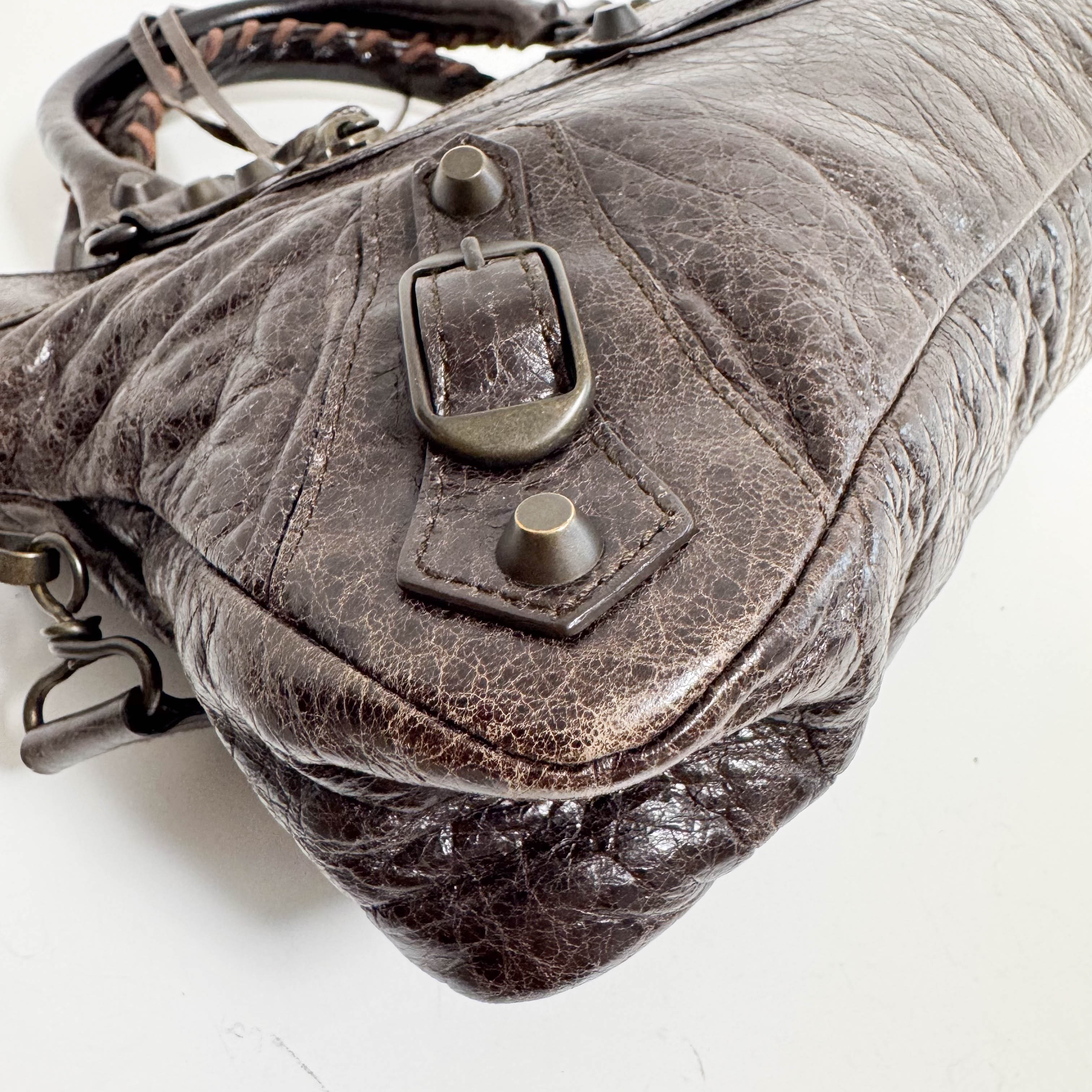 Mini City Brown Leather Handbag