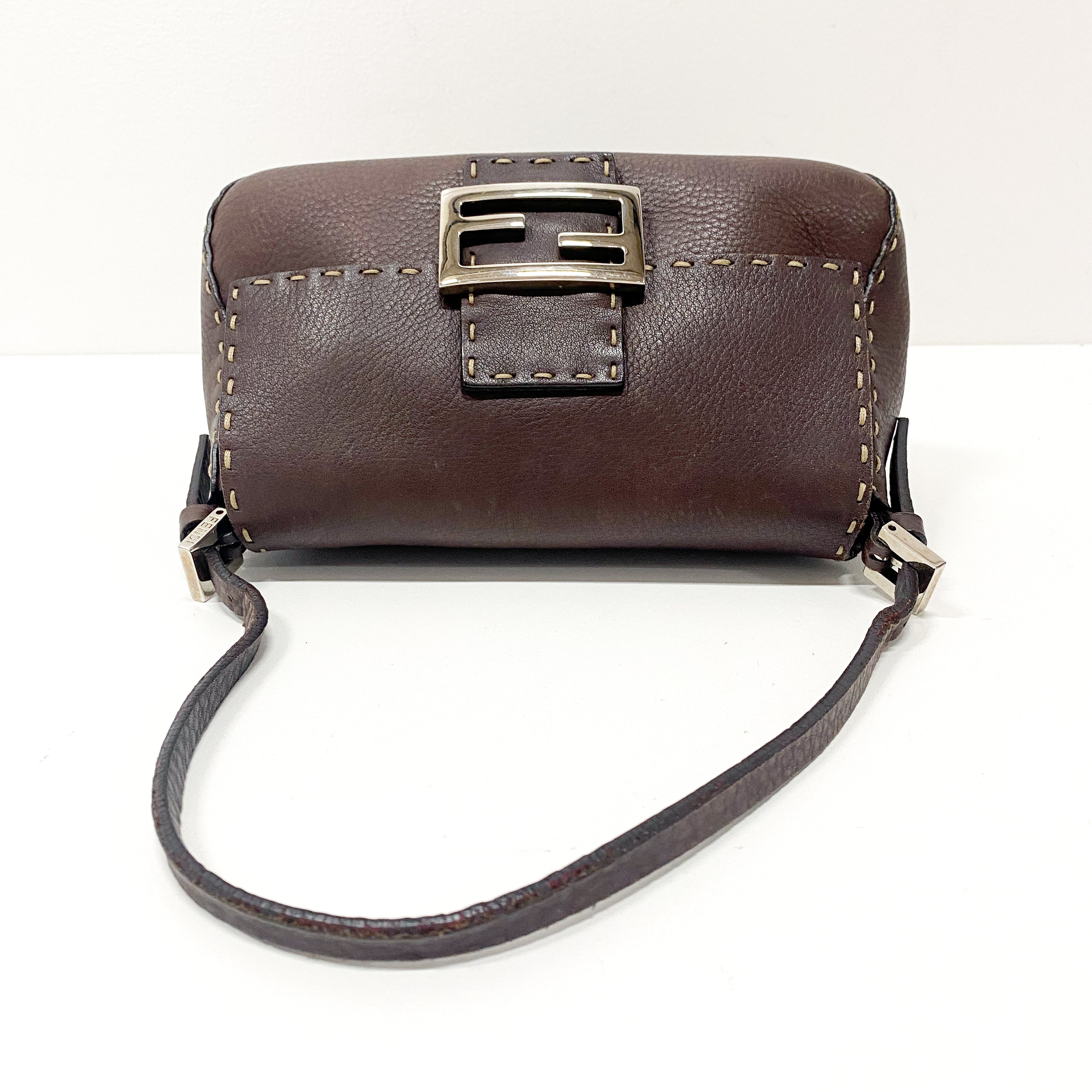 Selleria Baguette Brown Leather Shoulder Bag