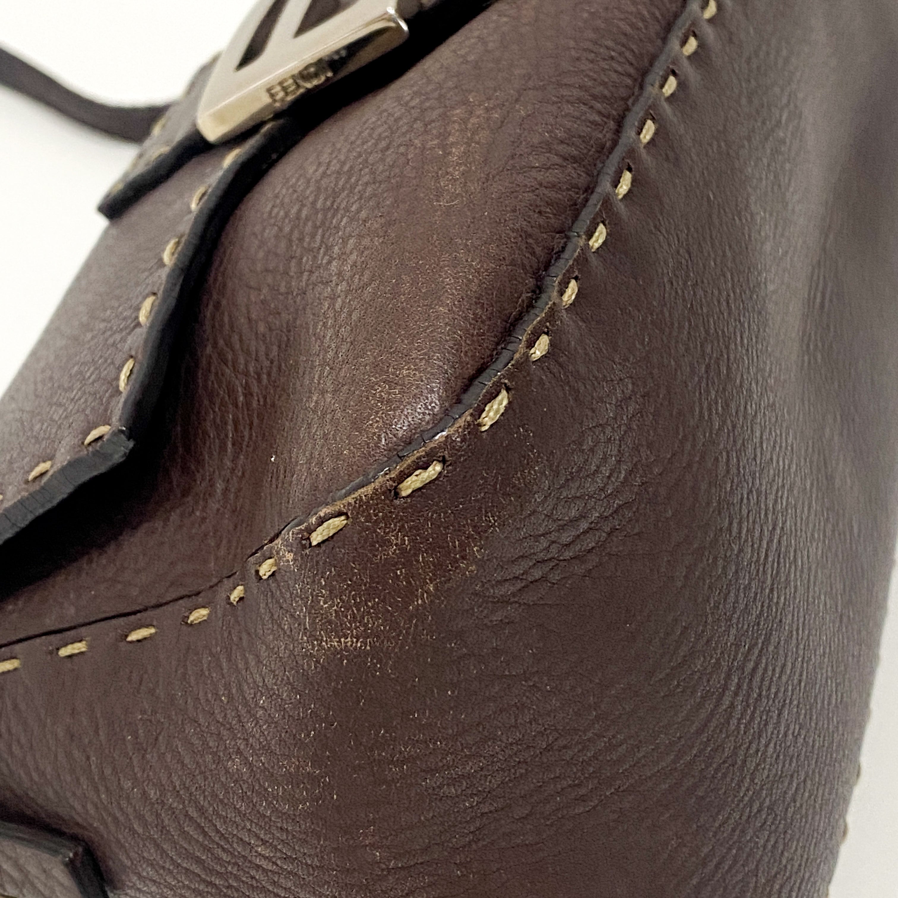Selleria Baguette Brown Leather Shoulder Bag